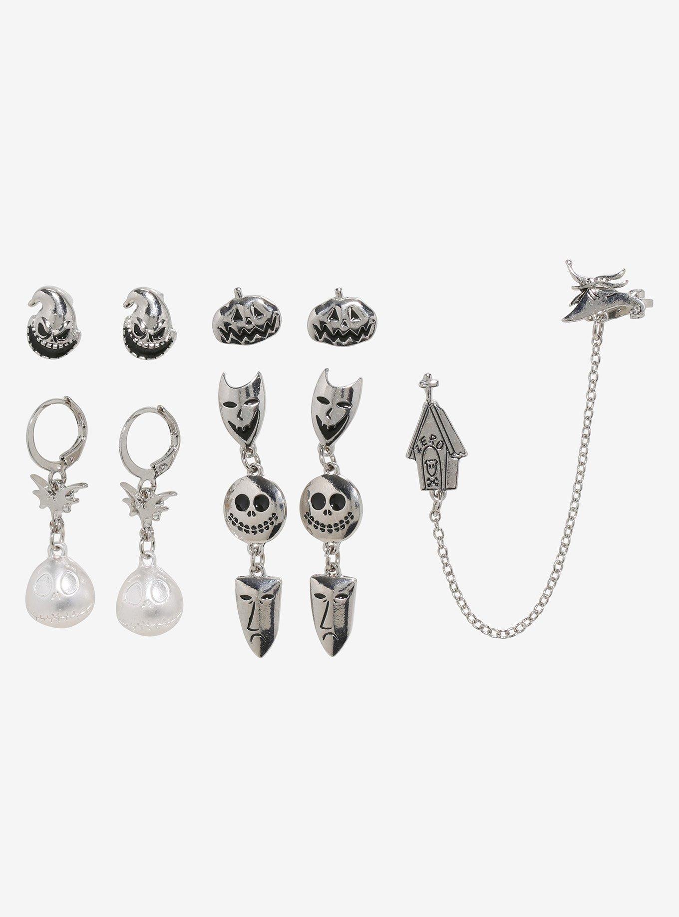 Disney The Nightmare Before Christmas Silver Icons Earring Set - BoxLunch Exclusive, , alternate