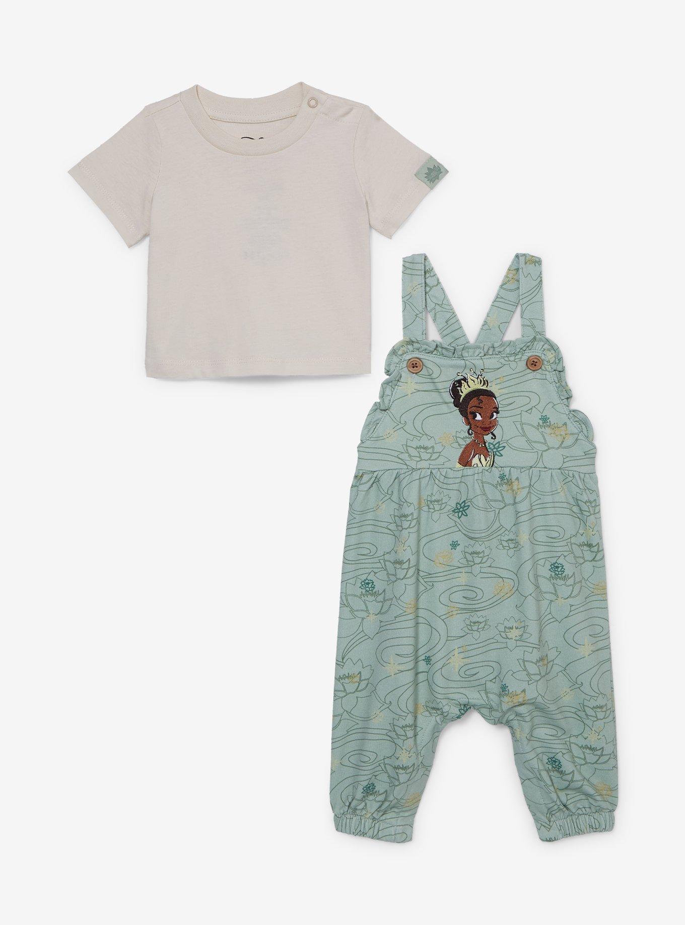 Disney The Princess and the Frog Tiana Floral Infant T-Shirt & Overall Set - BoxLunch Exclusive, LIGHT GREEN, alternate