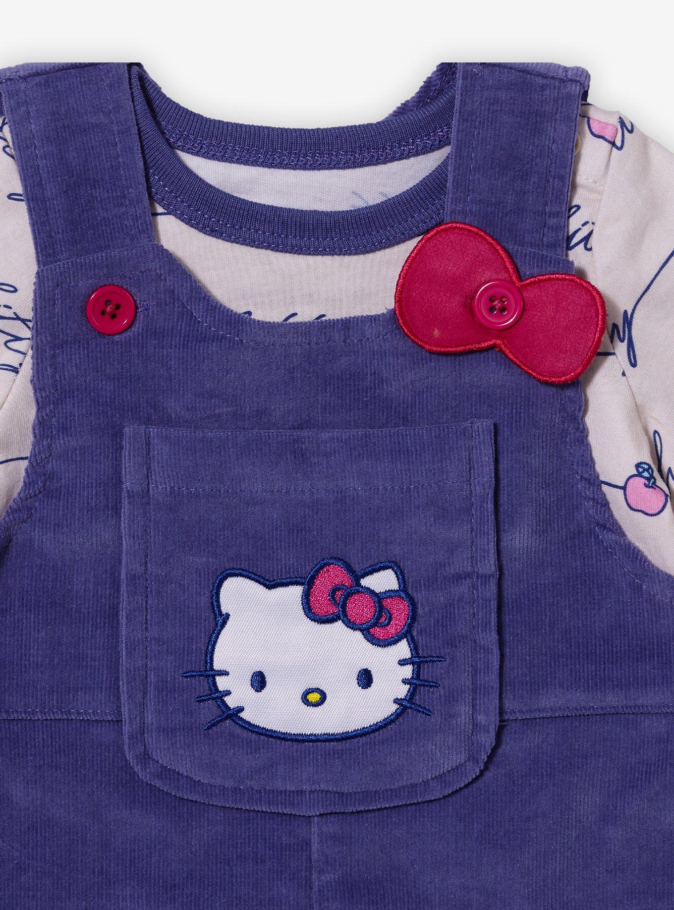 Sanrio Hello Kitty Apple Infant Shirt and Overall Set, PURPLE, alternate