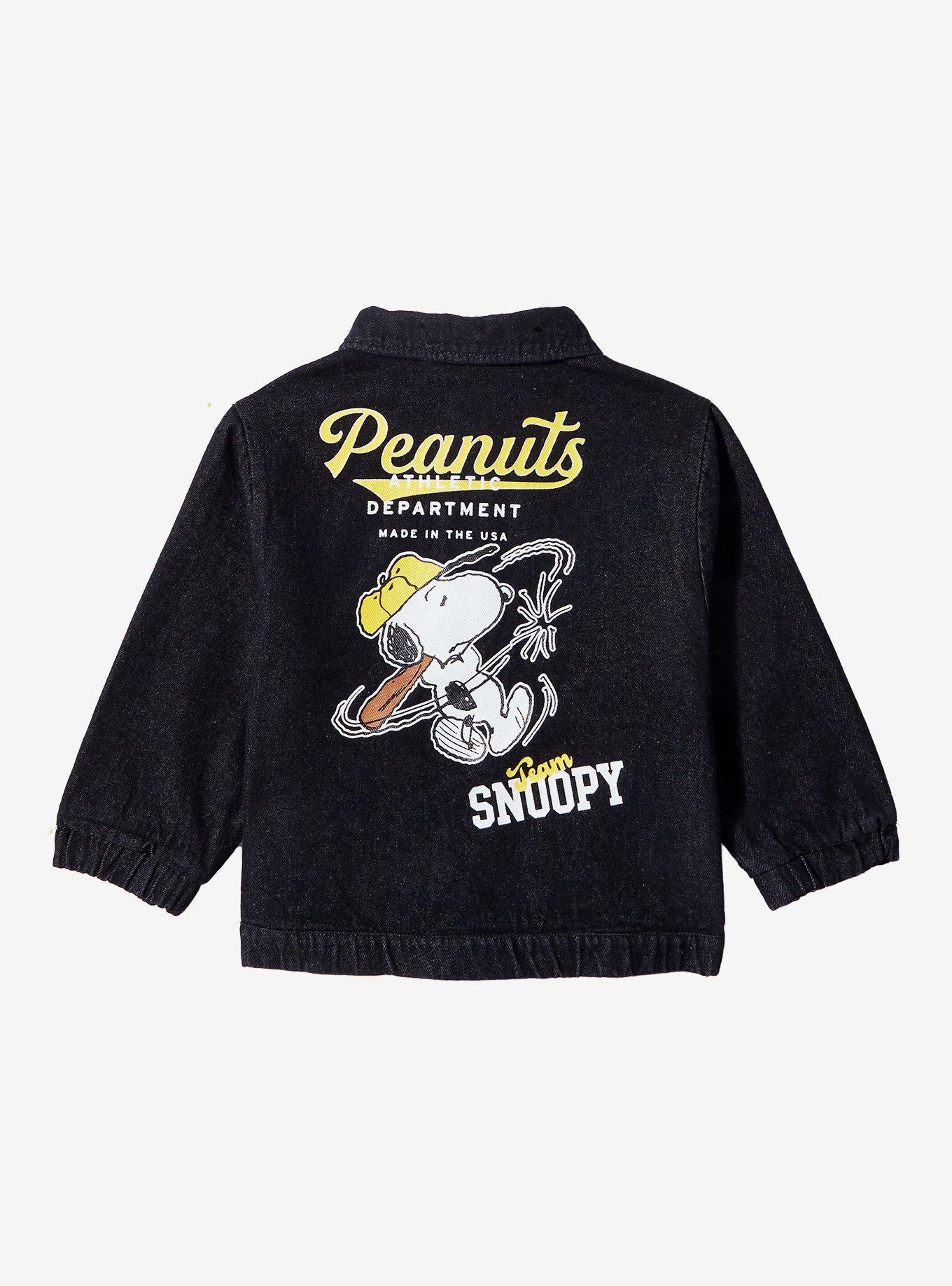 Peanuts Snoopy & Woodstock Toddler Baseball Denim Jacket