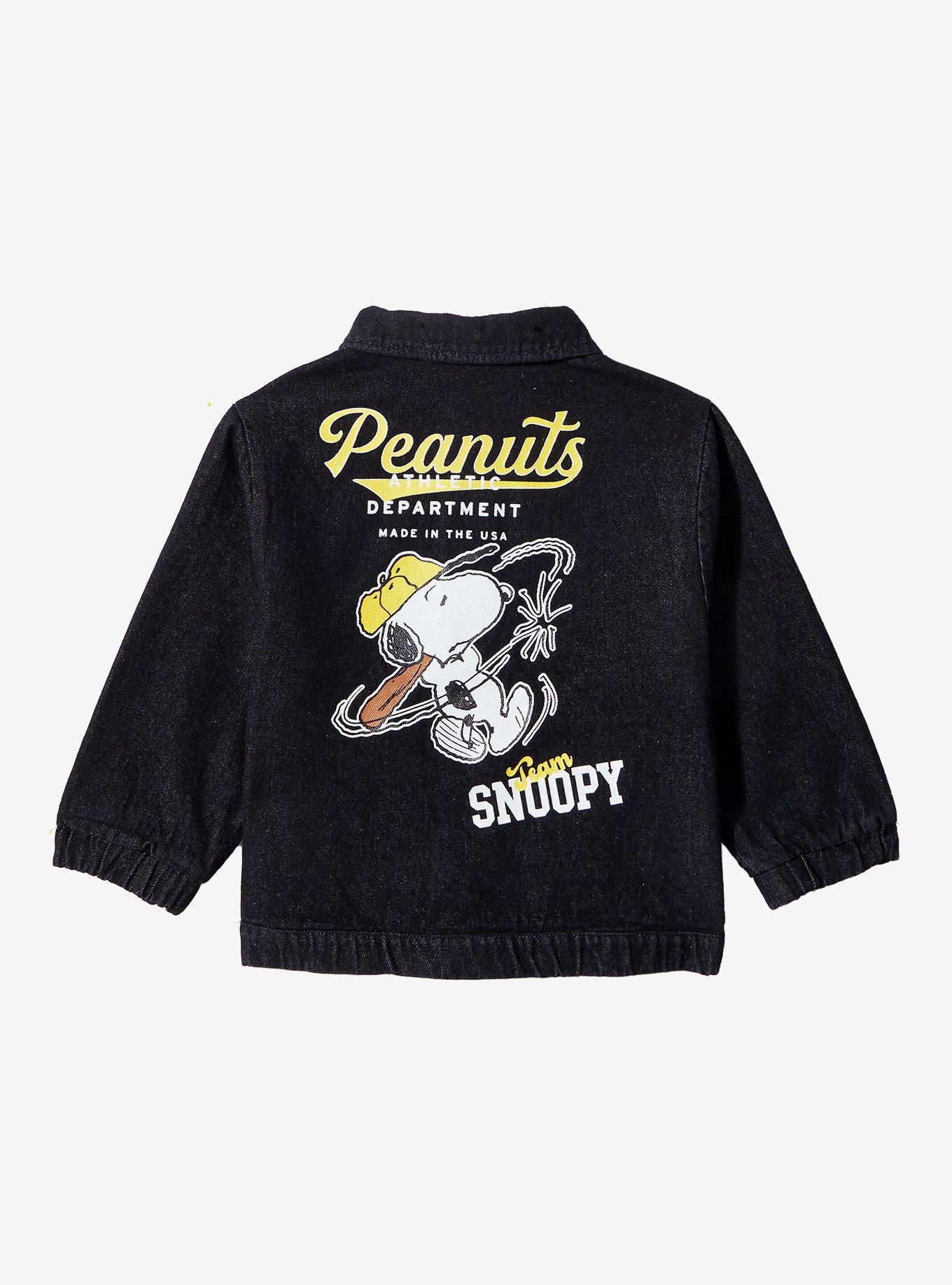 Peanuts Snoopy & Woodstock Toddler Baseball Denim Jacket — BoxLunch Exclusive, MULTI, alternate