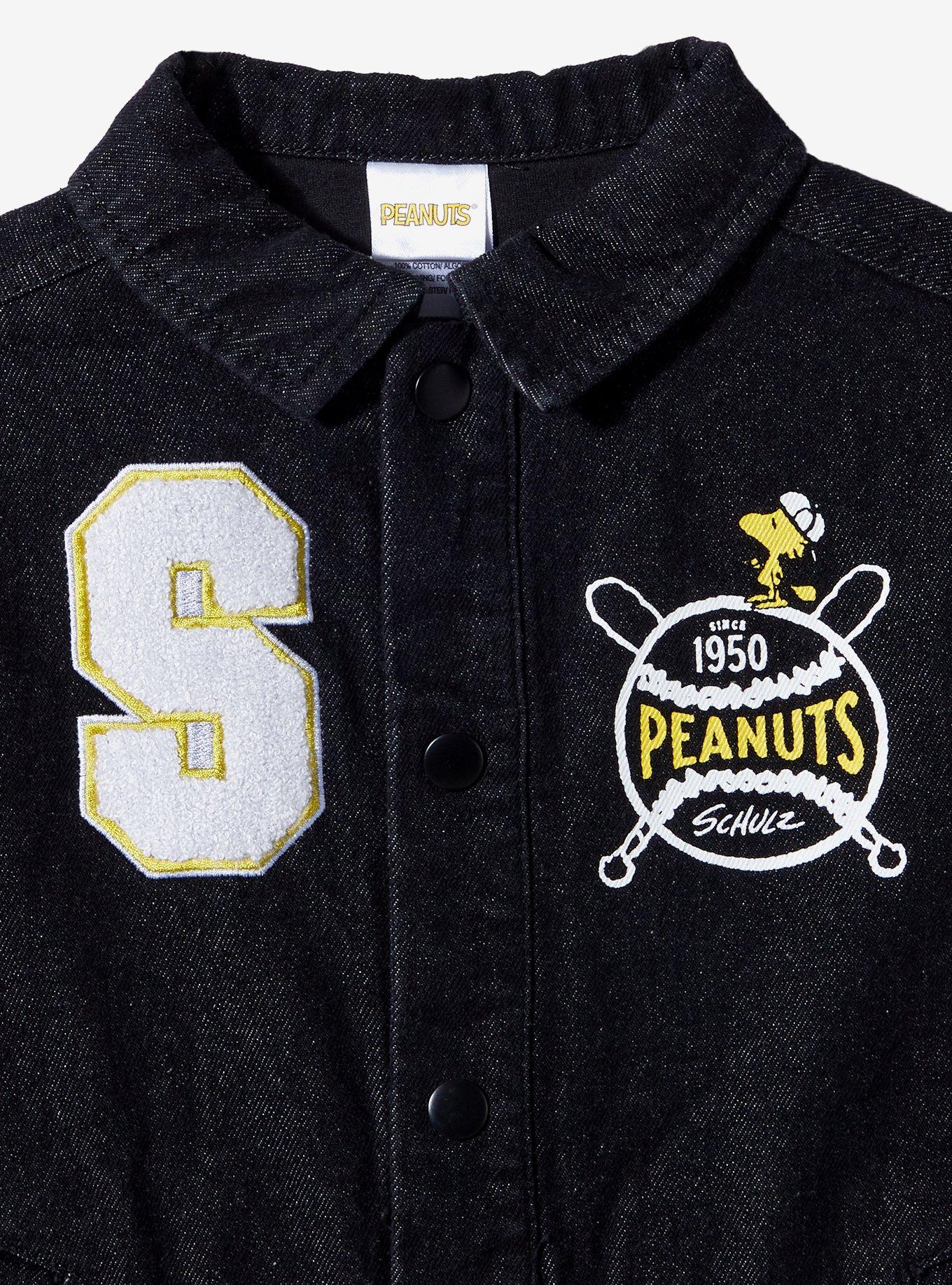 Peanuts Snoopy & Woodstock Toddler Baseball Denim Jacket &mdash; BoxLunch Exclusive, MULTI, alternate