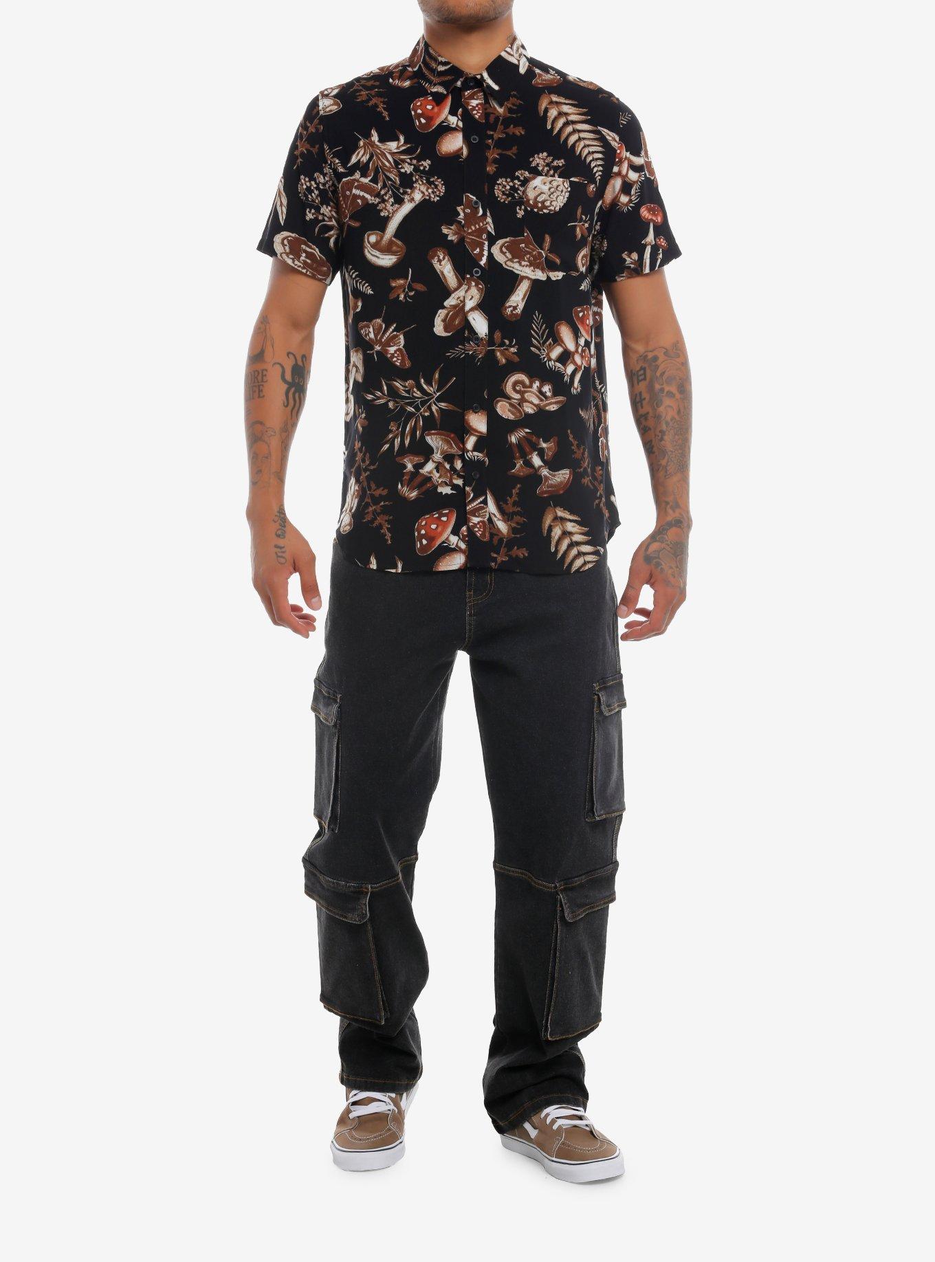 Thorn & Fable Mushroom Flora Woven Button-Up, MULTI, alternate