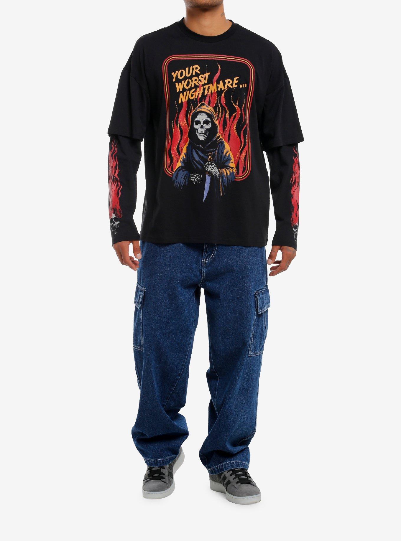 Grim Reaper Worst Nightmare Twofer Long-Sleeve T-Shirt, RED, alternate