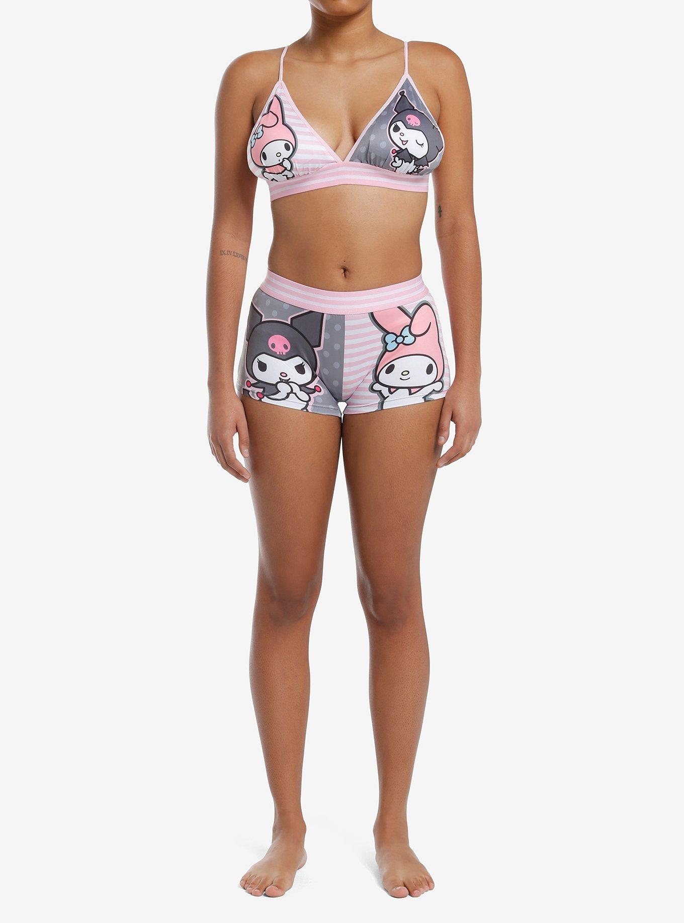 My Melody & Kuromi Split Bra & Boyshort Panty Set, , hi-res