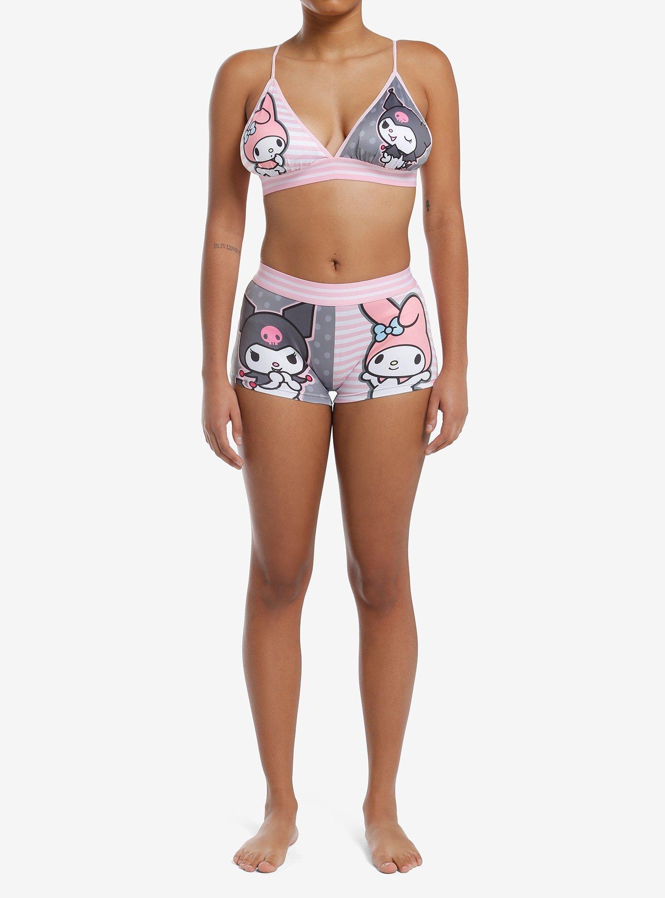 My Melody & Kuromi Split Bra & Boyshort Panty Set, MULTI, alternate