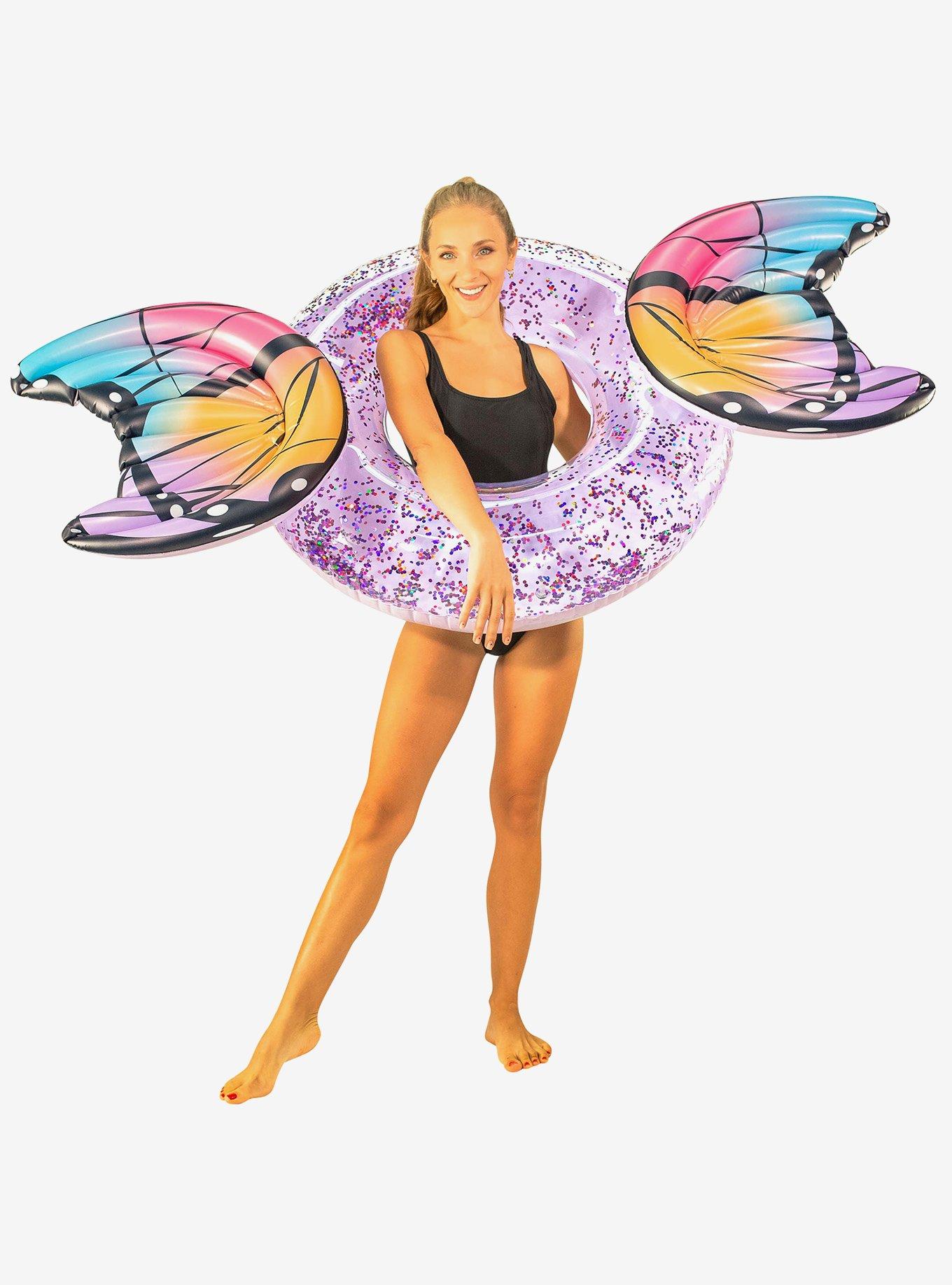 Glitter Butterfly 40" Beach and Pool Tube, , alternate