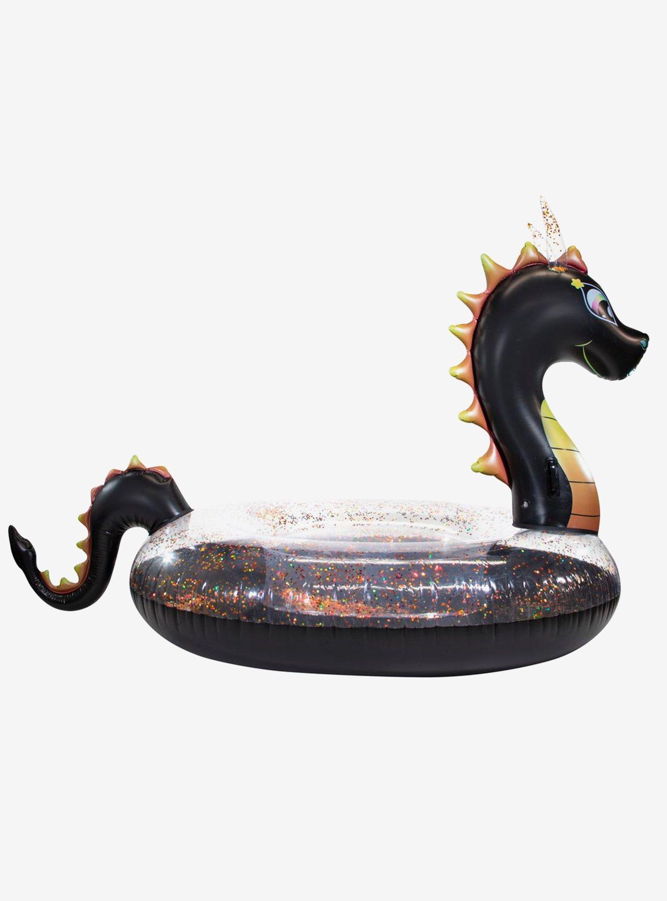 Black Glitter Dragon Party Animal Pack 48" Tube with Matching Drink Float, , alternate