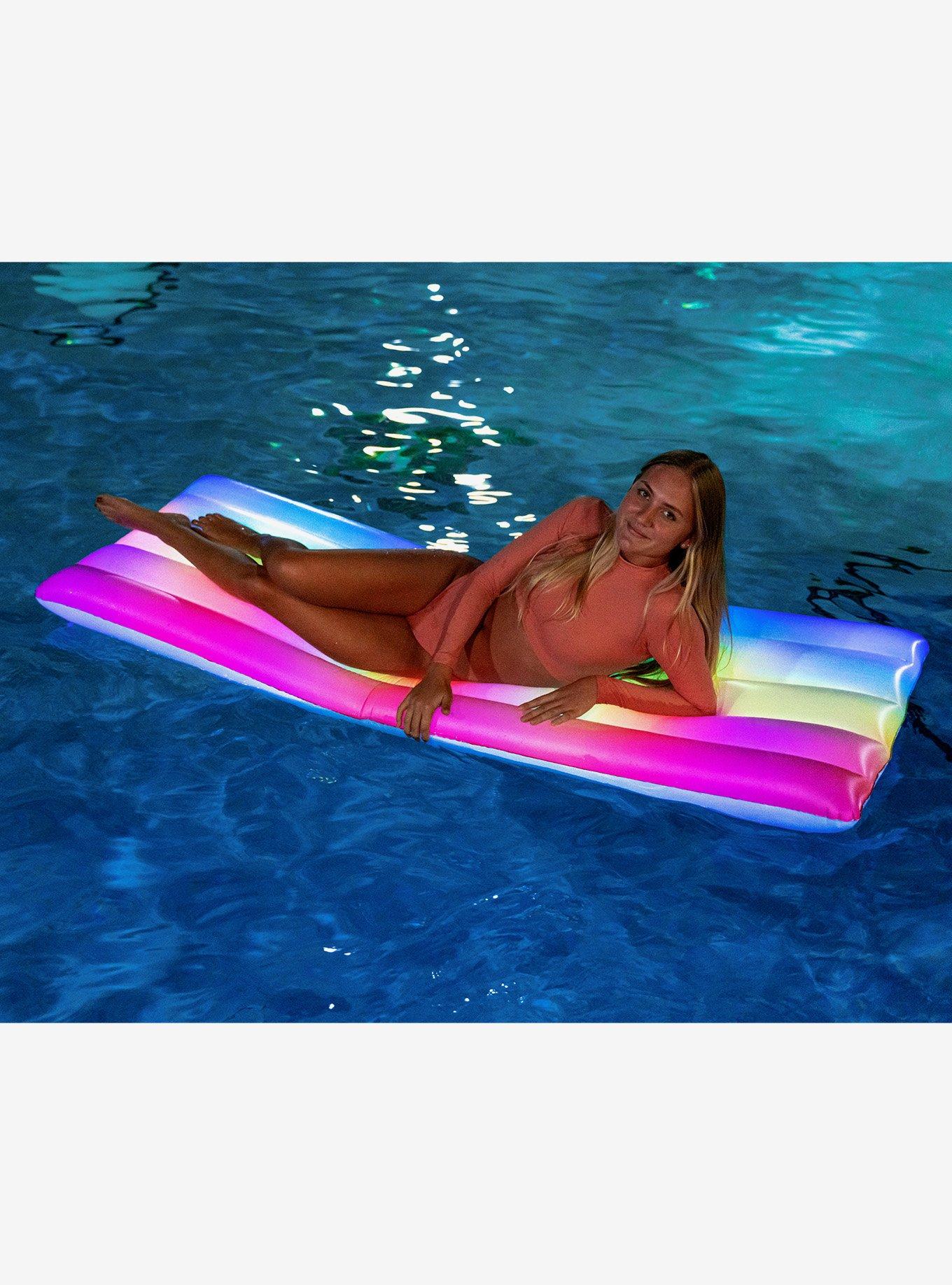 Rainbow Collection Illuminated LED Deluxe Pool Raft, , hi-res