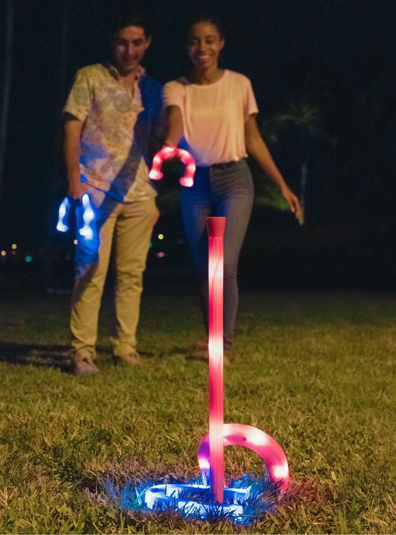 Illuminated LED Horseshoes Game, , alternate