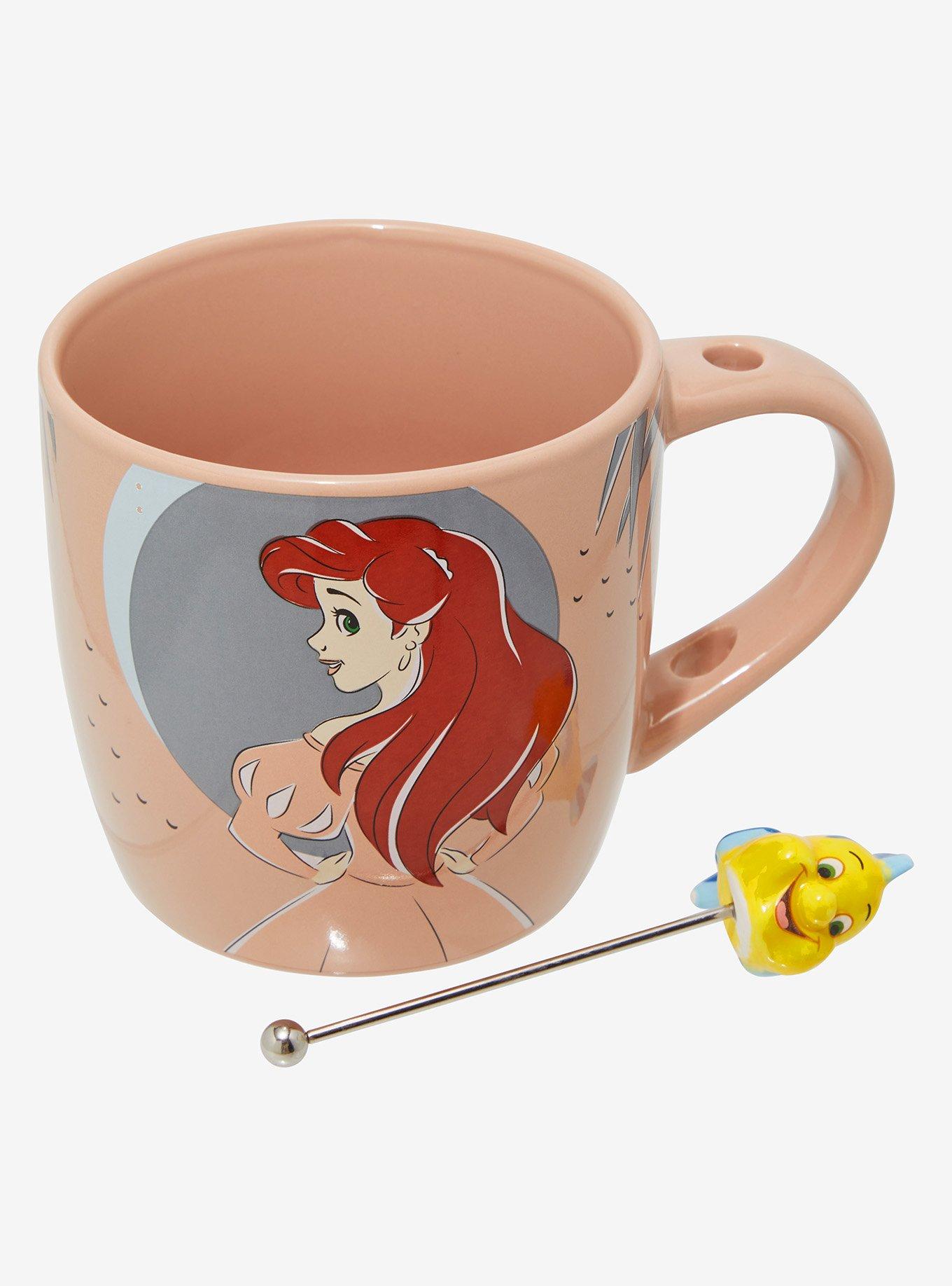 Disney The Little Mermaid Ariel & Flounder Mug & Stirrer, , alternate