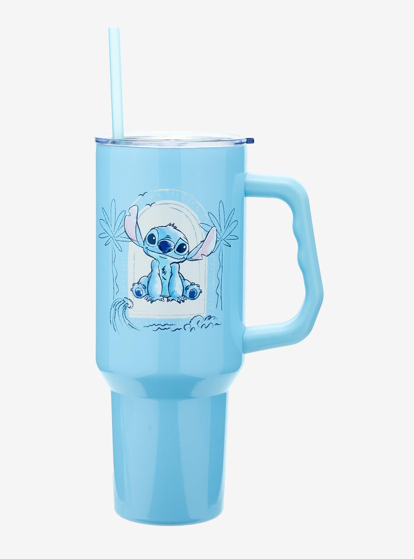 Disney Lilo & Stitch Portrait Stitch Blue Steel Tumbler with Handle, , hi-res