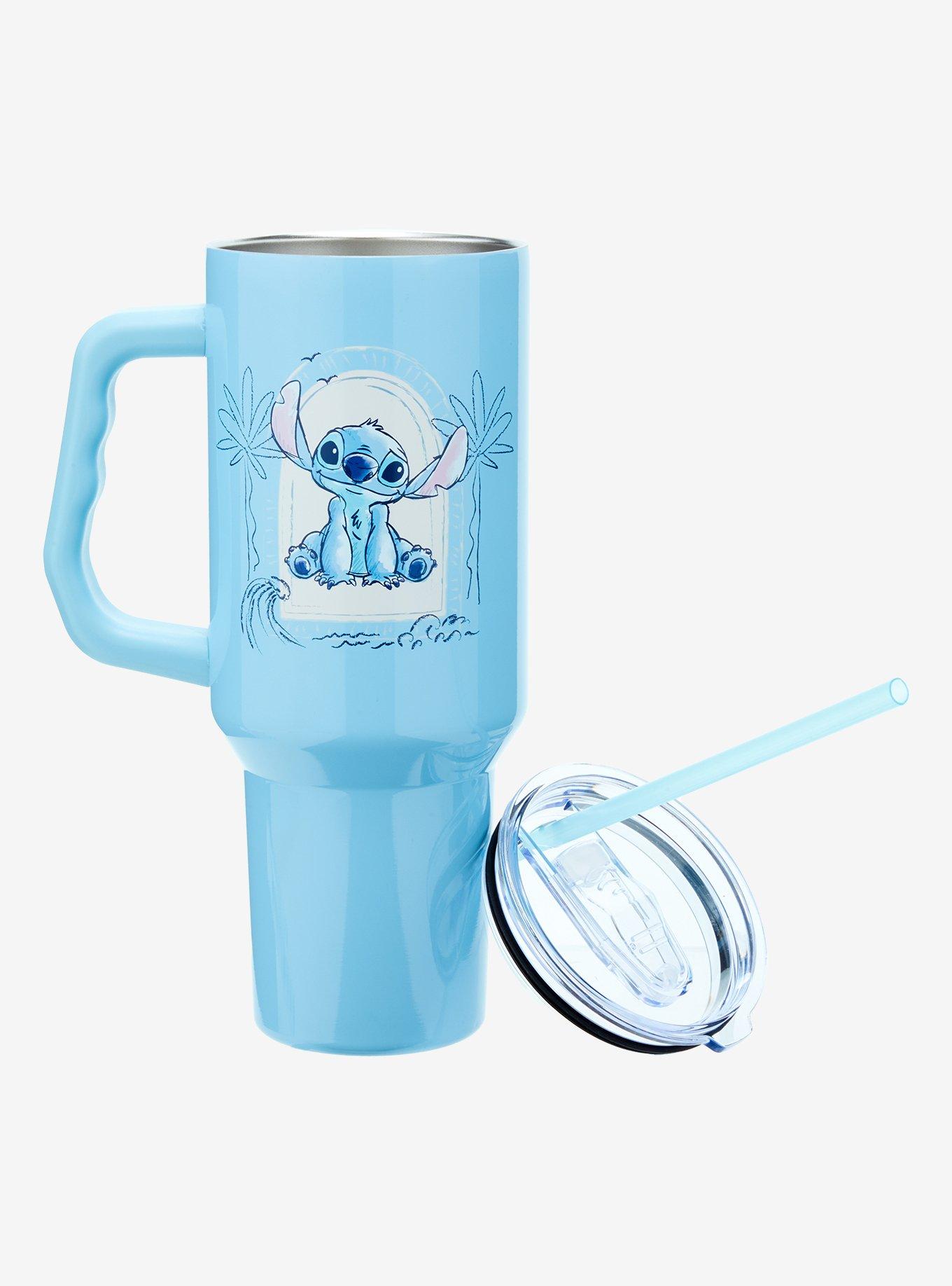 Disney Lilo & Stitch Portrait Stitch Blue Steel Tumbler with Handle, , alternate