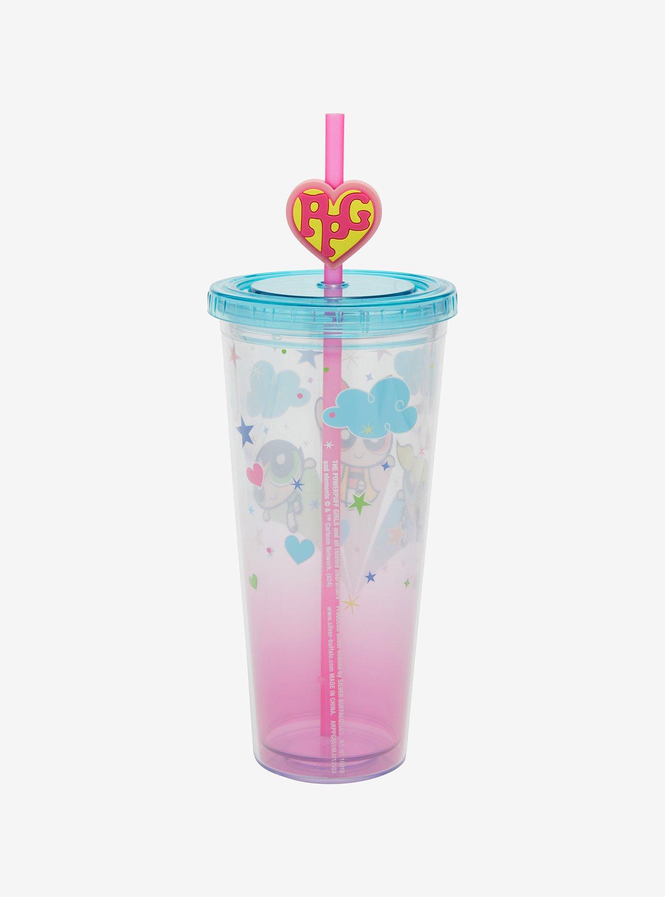 The Powerpuff Girls Pink and Blue Ombré Carnival Cup with Straw Charm, , alternate