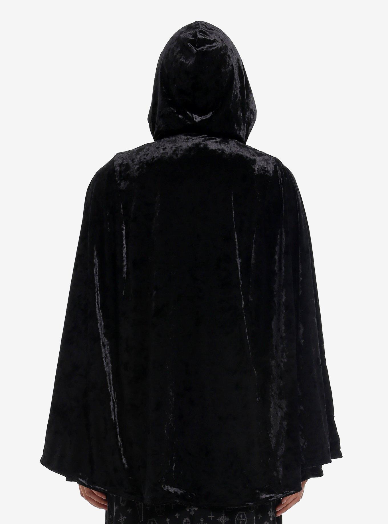 Cosmic Aura Black Velvet Girls Reversible Hooded Cape