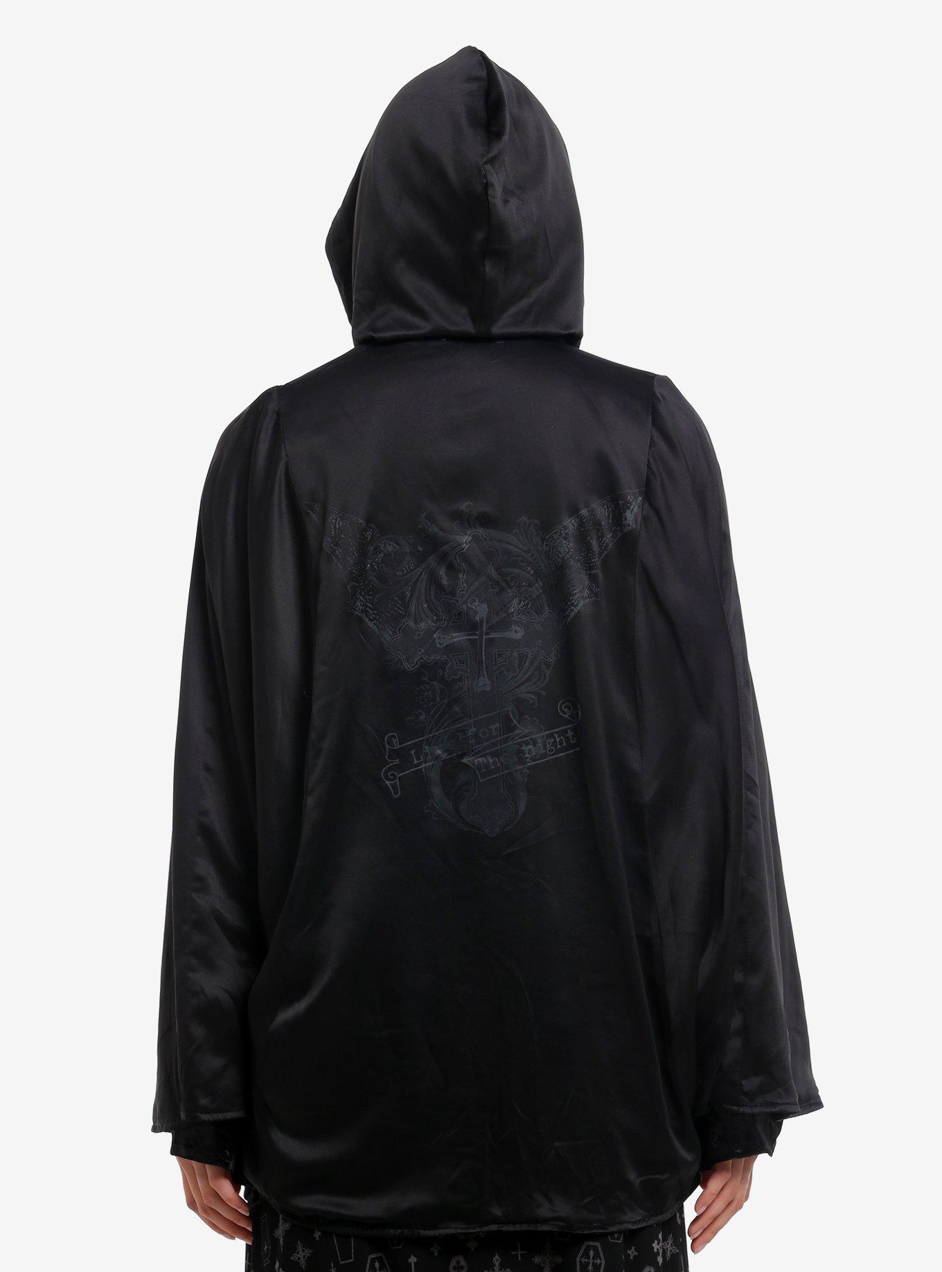 Cosmic Aura Black Velvet Girls Reversible Hooded Cape