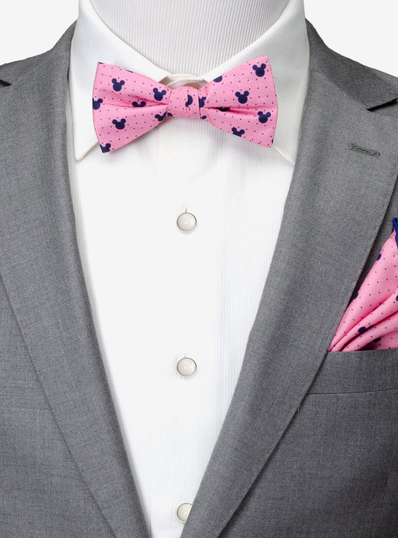 Disney Mickey Mouse Silhouette Pink Dot Pre-tied Bow Tie, , hi-res