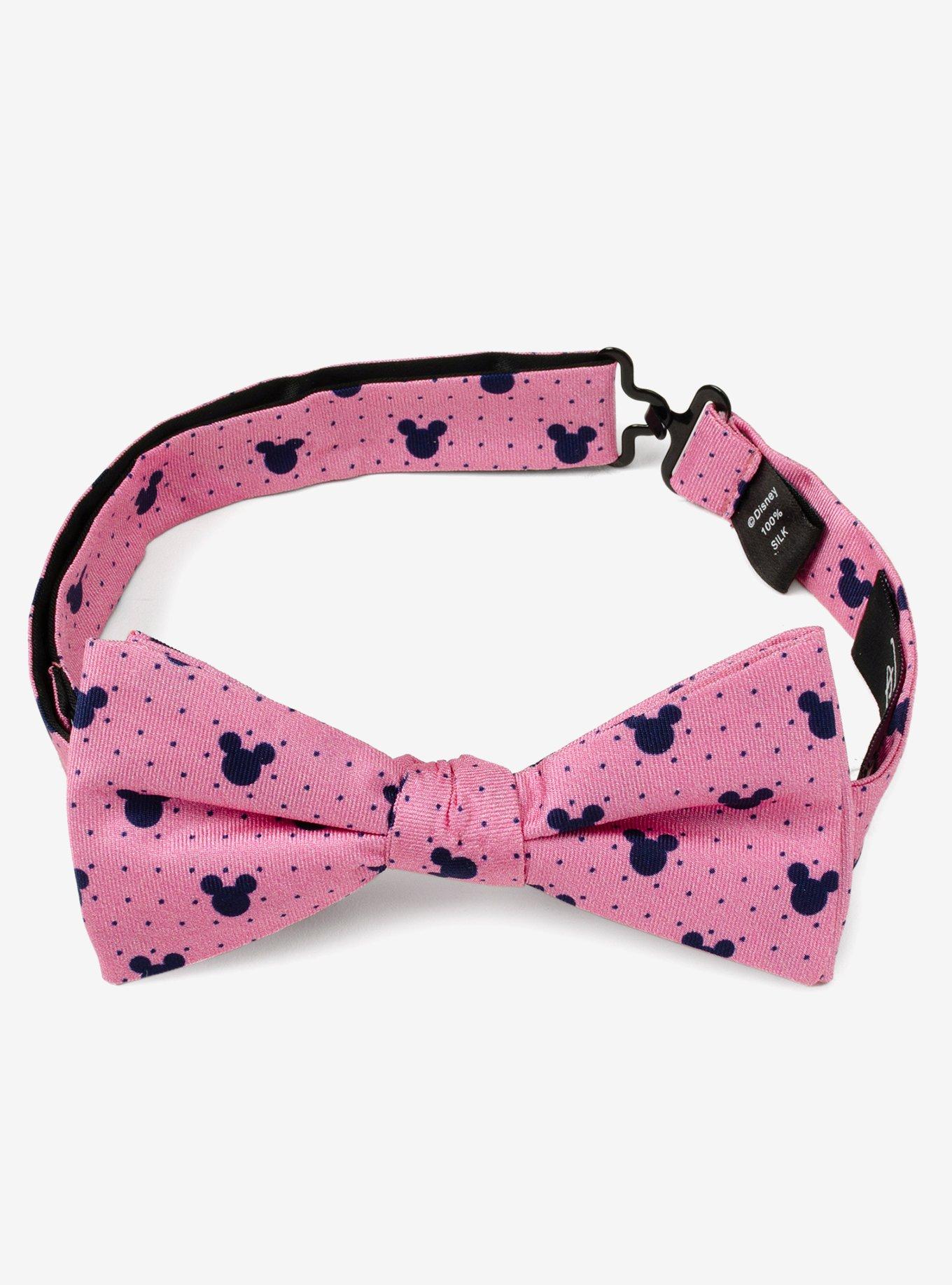 Disney Mickey Mouse Silhouette Pink Dot Pre-tied Bow Tie, , alternate