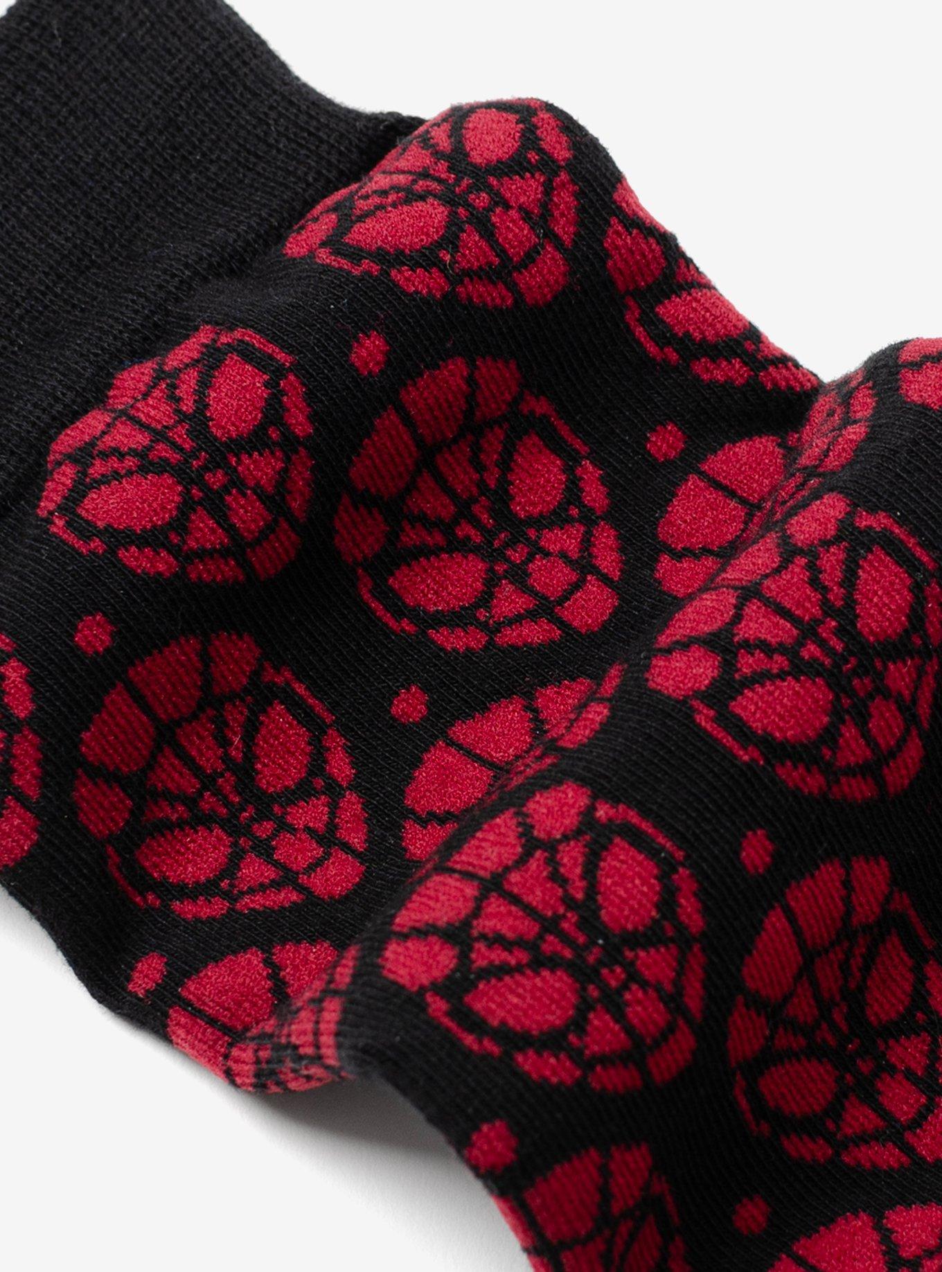 Marvel Spider-Man Dot Red and Black Sock, , alternate