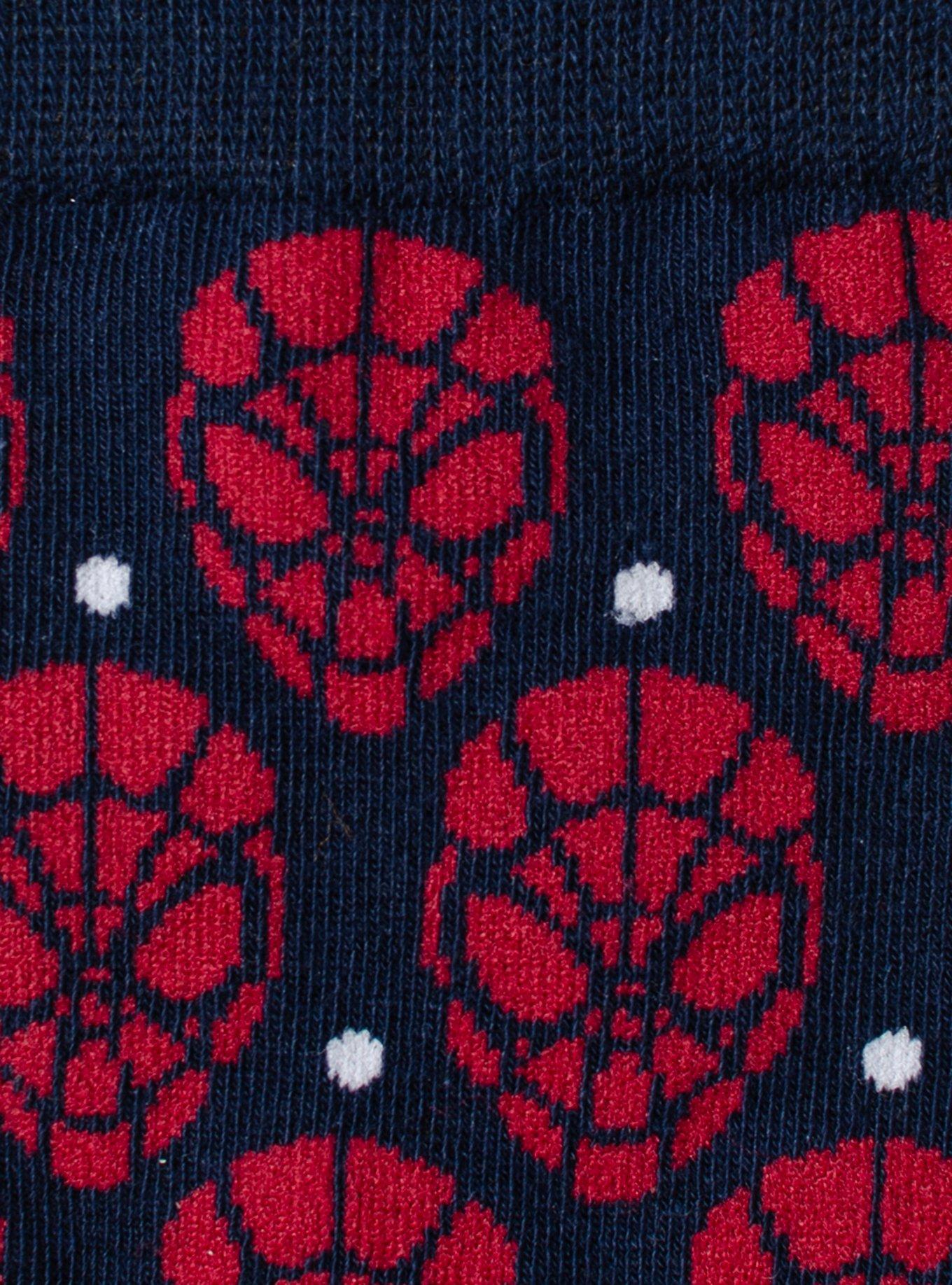 Marvel Spider-Man Dot Red and Navy Crew Socks, , alternate