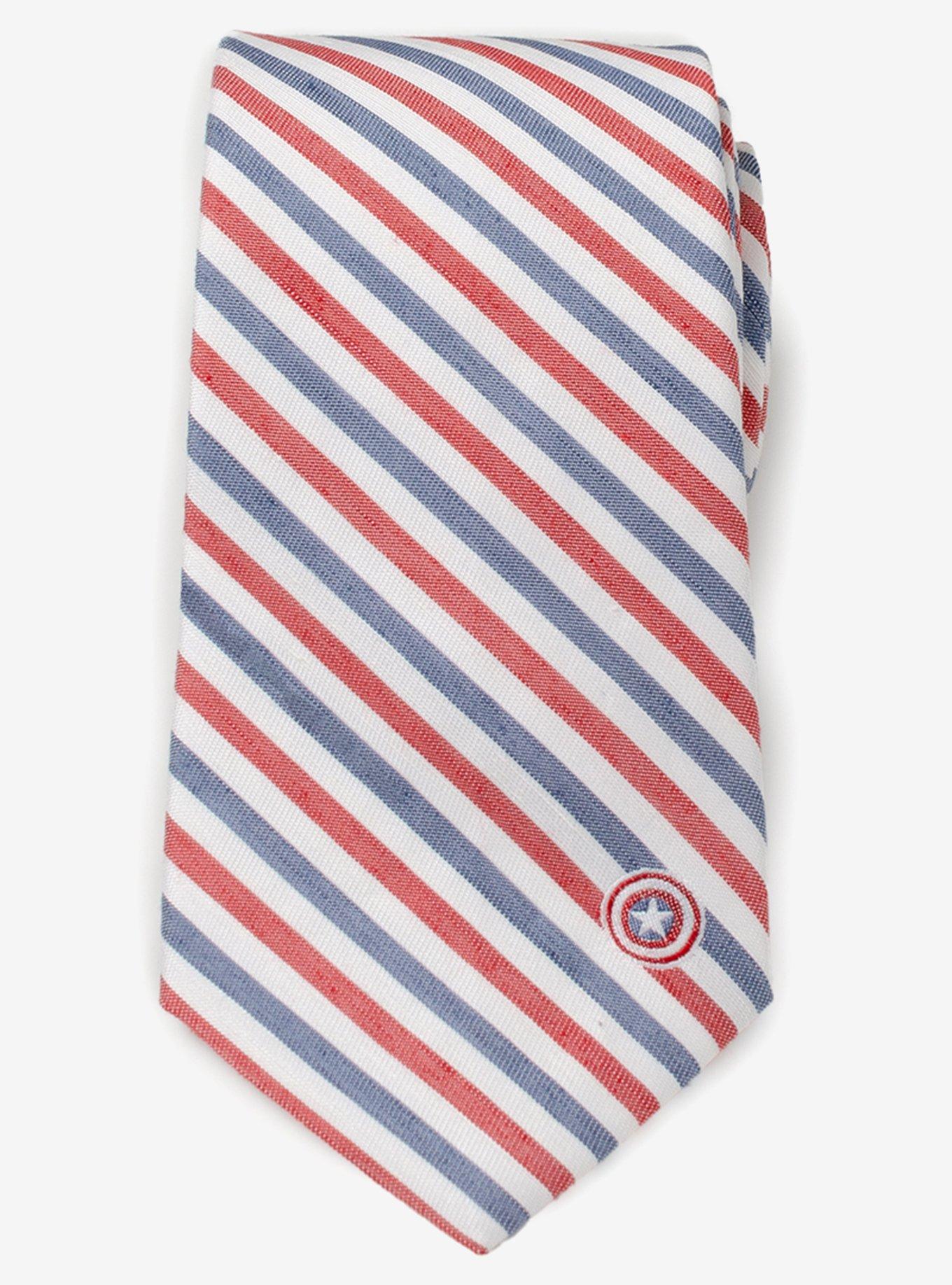 Marvel Captain America Striped White Men's Tie, , alternate