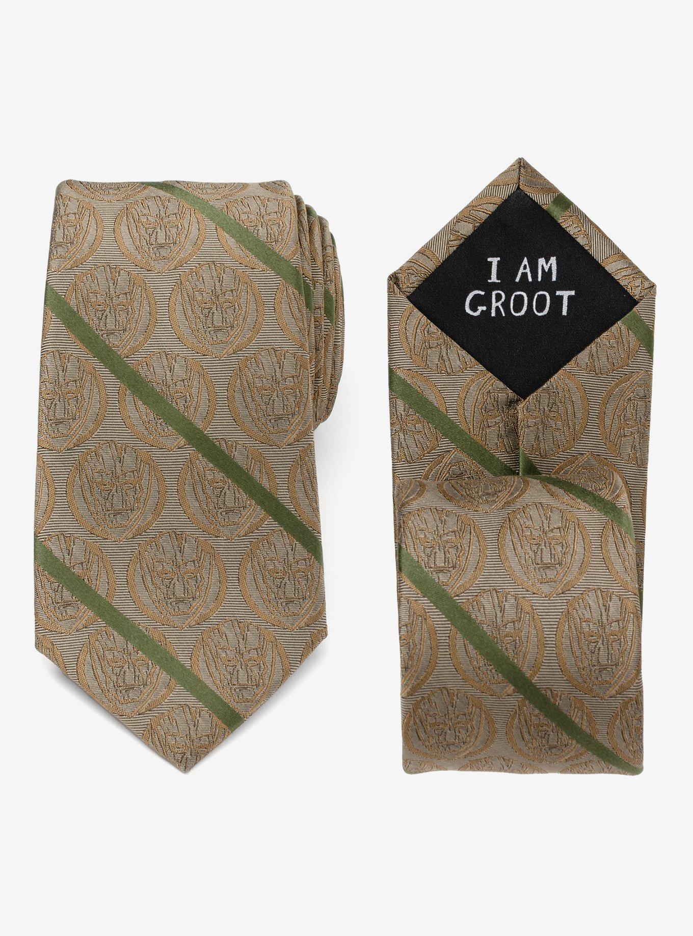 Marvel Groot Tan Striped Men's Tie