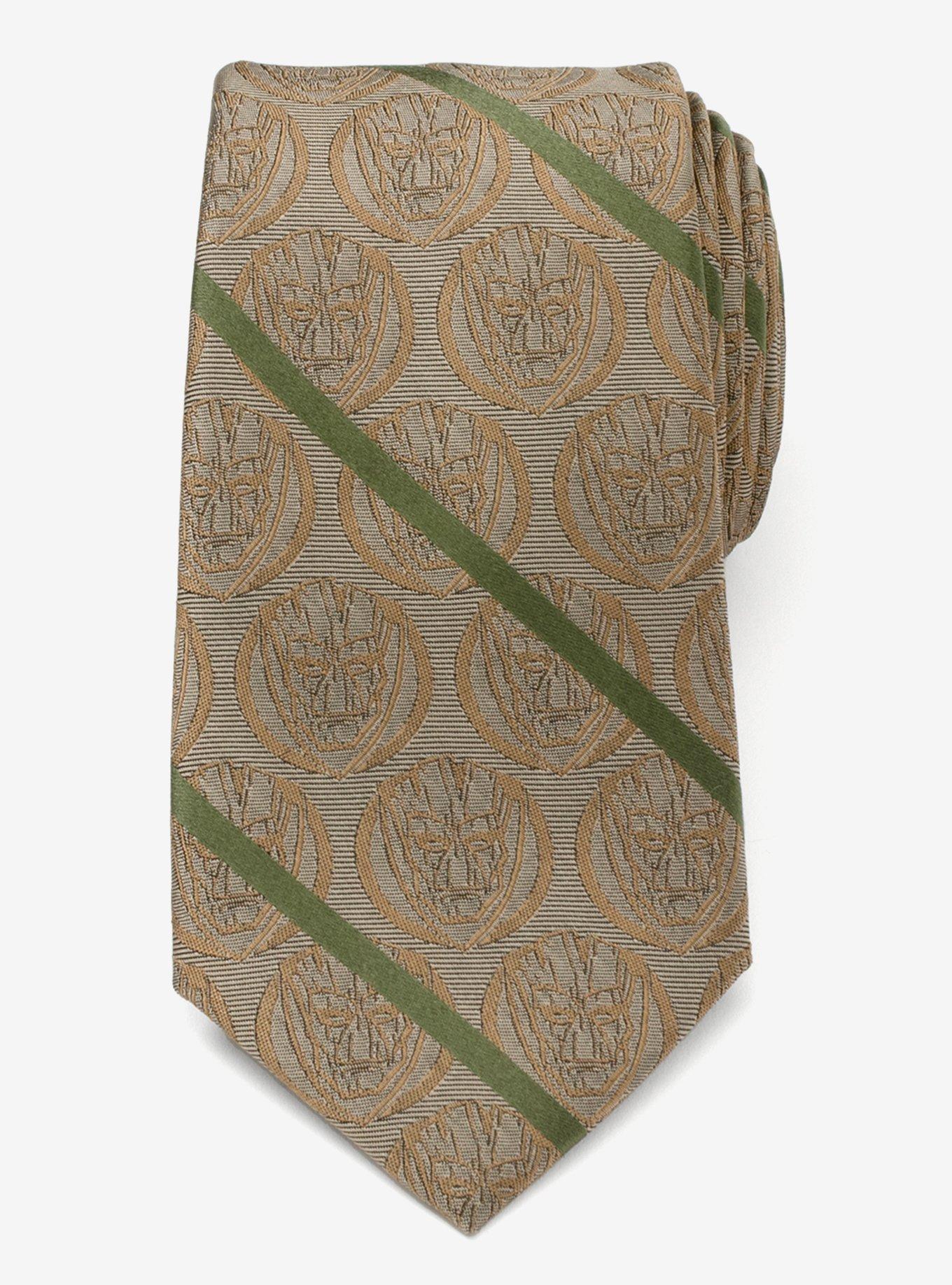 Marvel Groot Tan Striped Men's Tie, , alternate