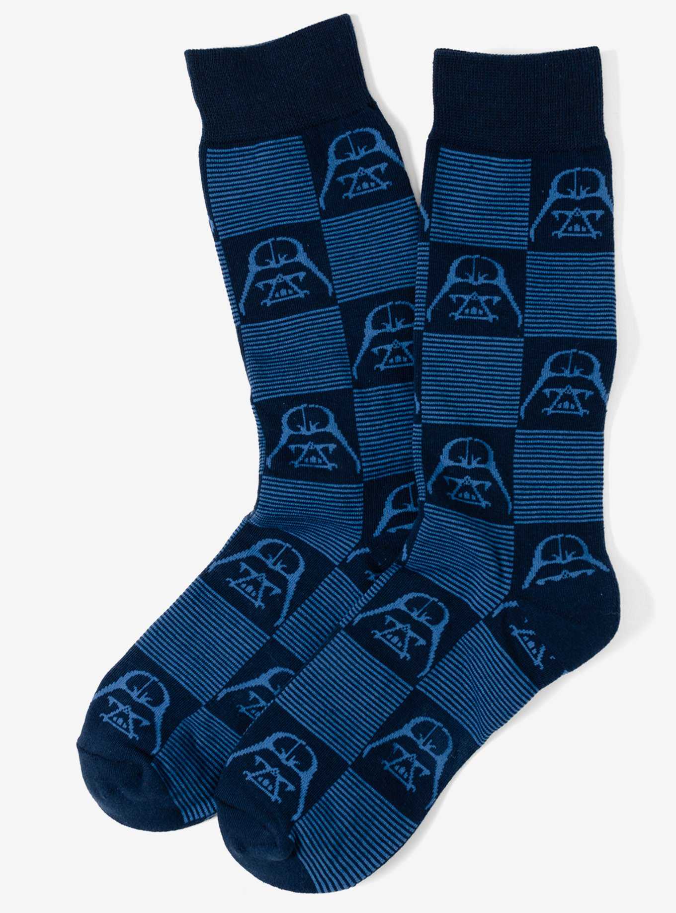 Star Wars Darth Vader Navy Check Men's Socks, , hi-res