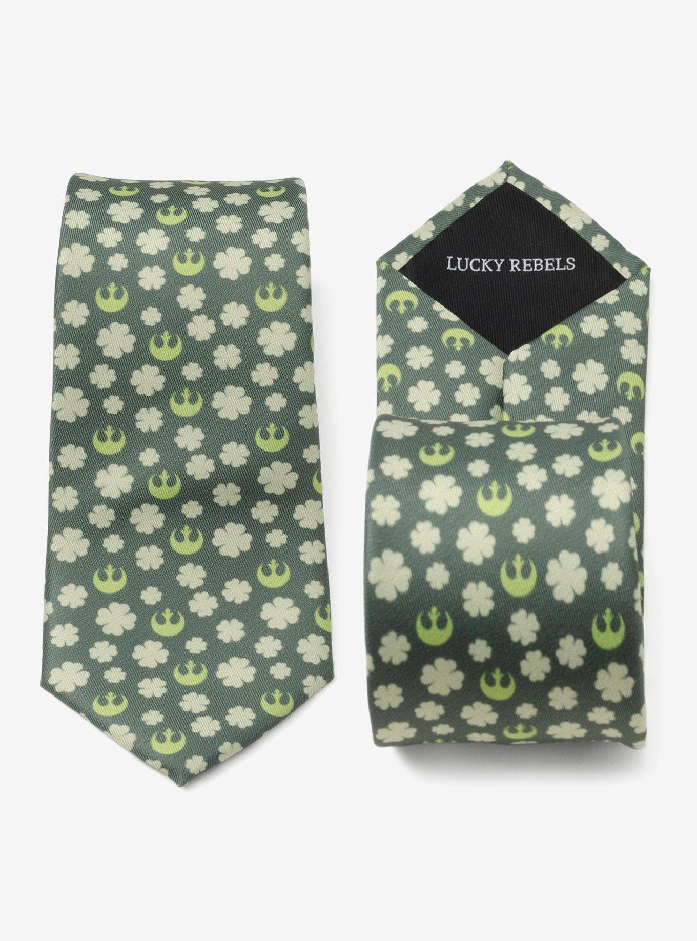 Star Wars Rebel Shamrock Lucky Rebels Green Men's Tie, , alternate