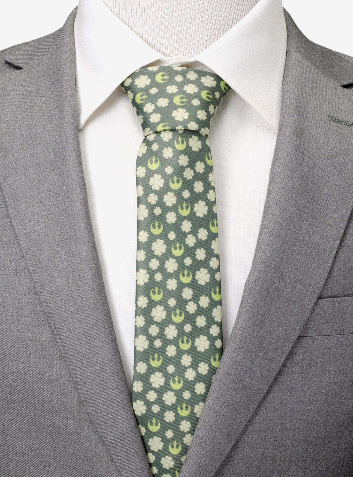 Star Wars Rebel Shamrock Lucky Rebels Green Men's Tie, , alternate