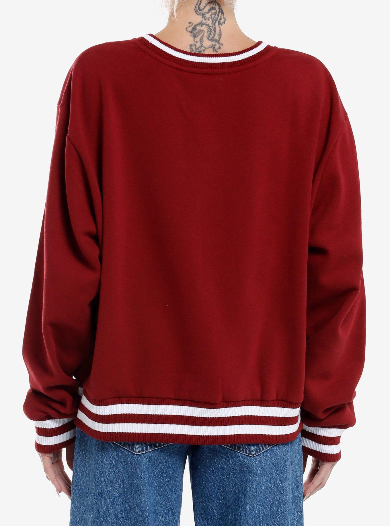 Gilmore Girls Luke's Diner Varsity Girls Oversized Sweatshirt, MAROON, alternate