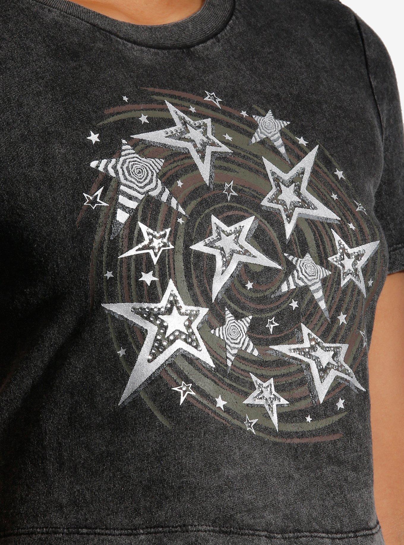 Social Collision Spiral Star Rhinestone Girls Baby T-Shirt, GREEN, alternate