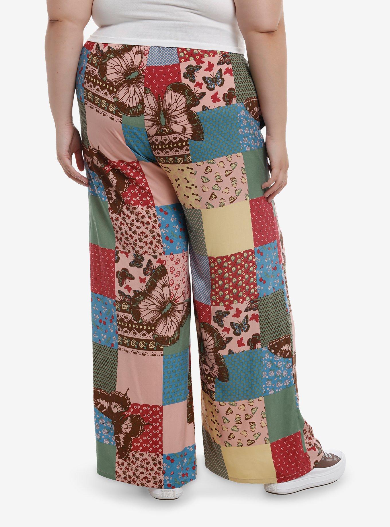Thorn & Fable Butterfly Patchwork Girls Lounge Pants Plus Size, MULTI, alternate