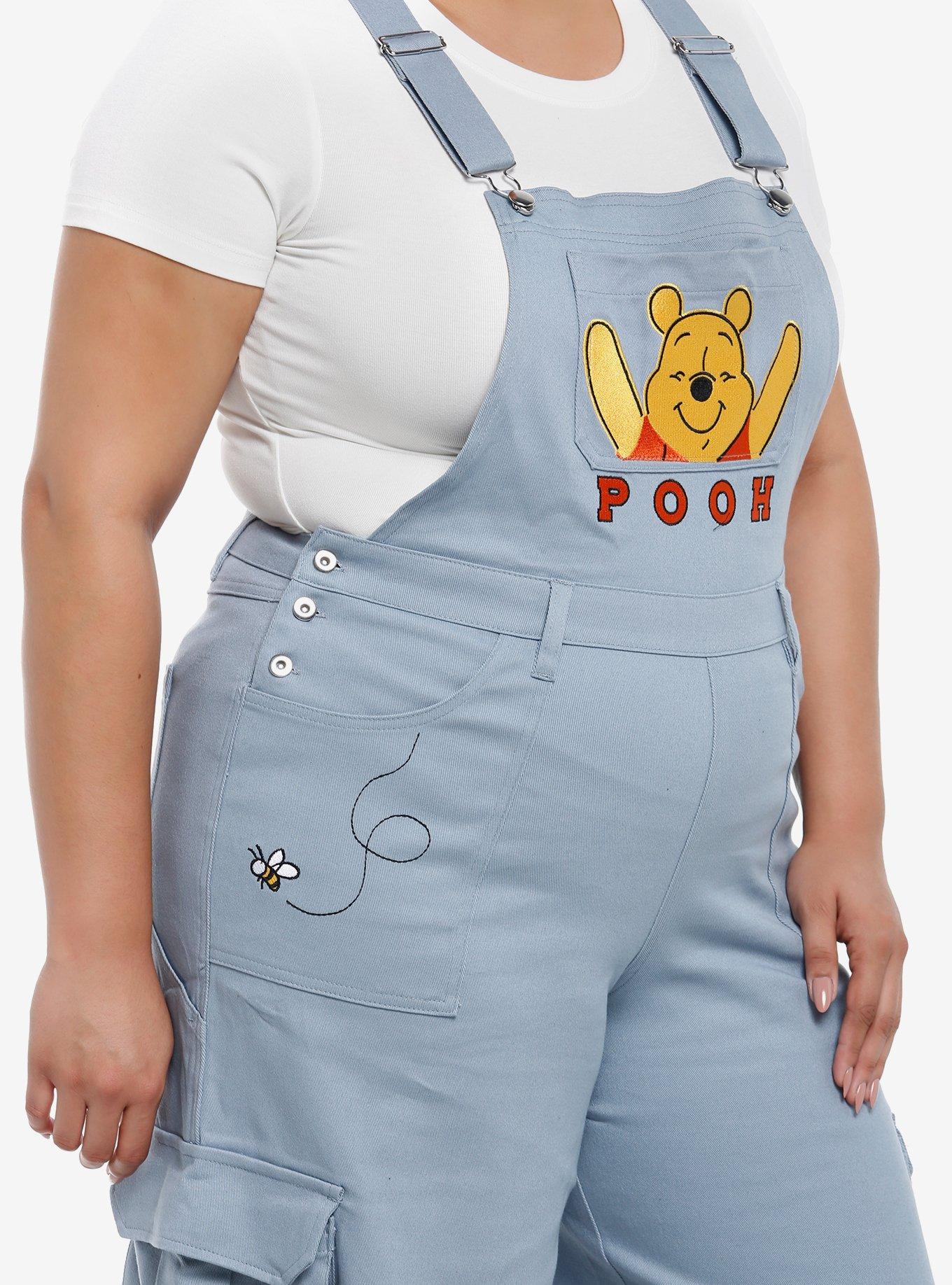 Disney Winnie The Pooh Embroidered Cargo Overalls Plus Size, MULTI, alternate