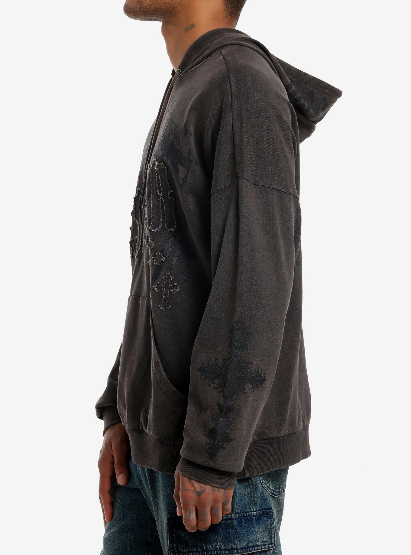 Social Collision Fallen Soul Cross Hoodie, BLACK, alternate