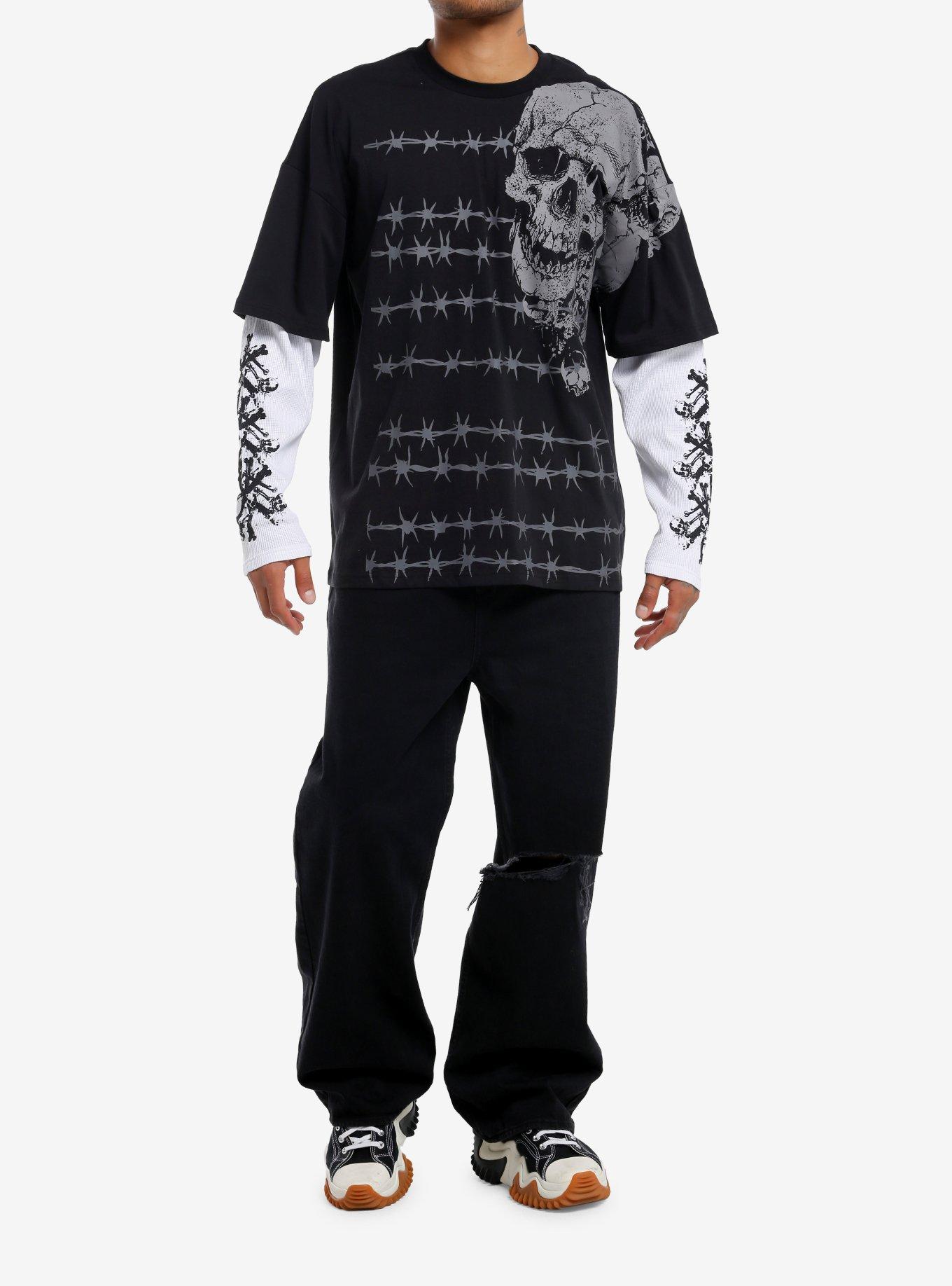 Skulls & Barbed Wire Twofer Long-Sleeve T-Shirt, , hi-res