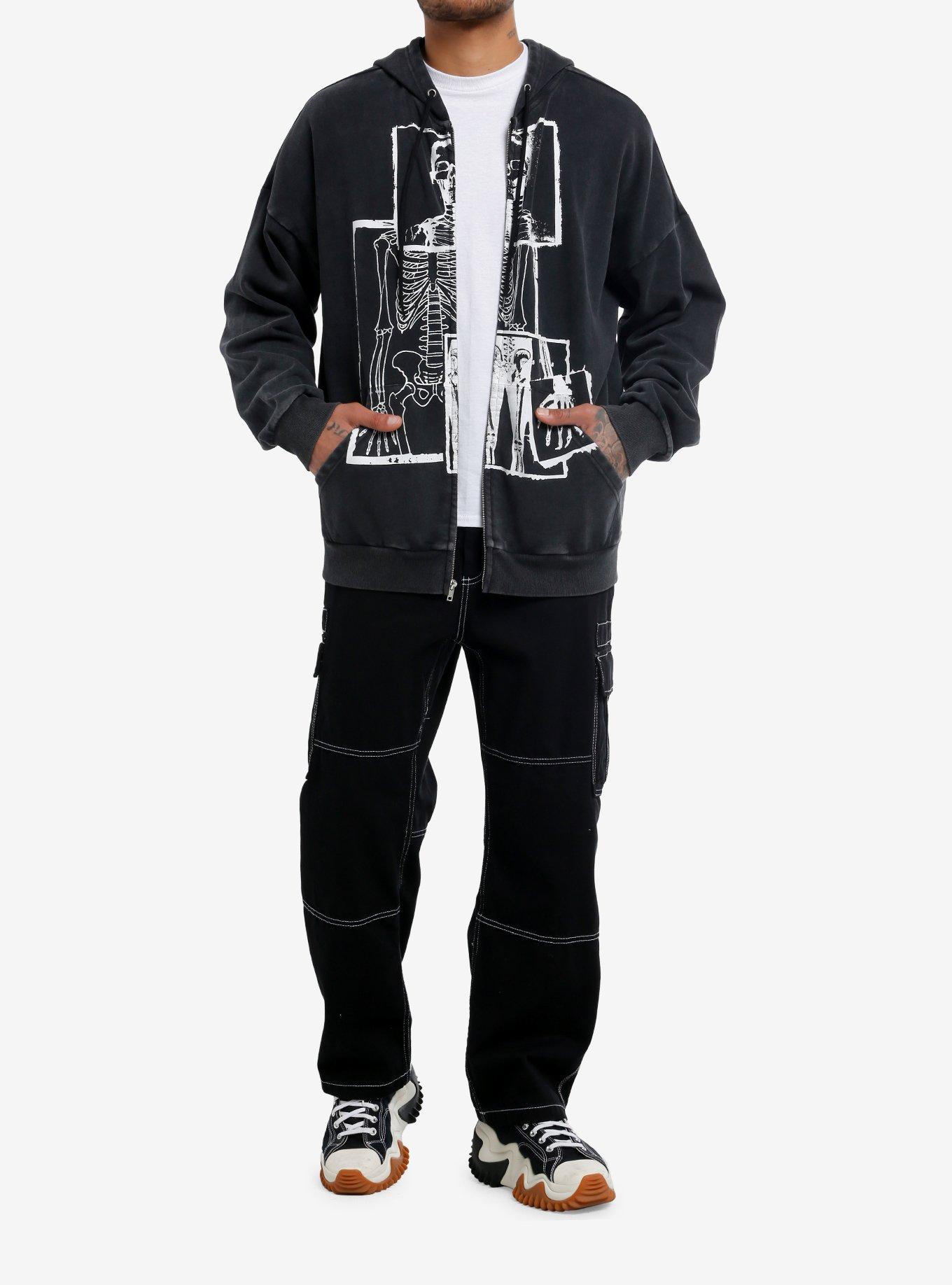 Skeleton X-Ray Mineral Wash Oversized Hoodie, , hi-res