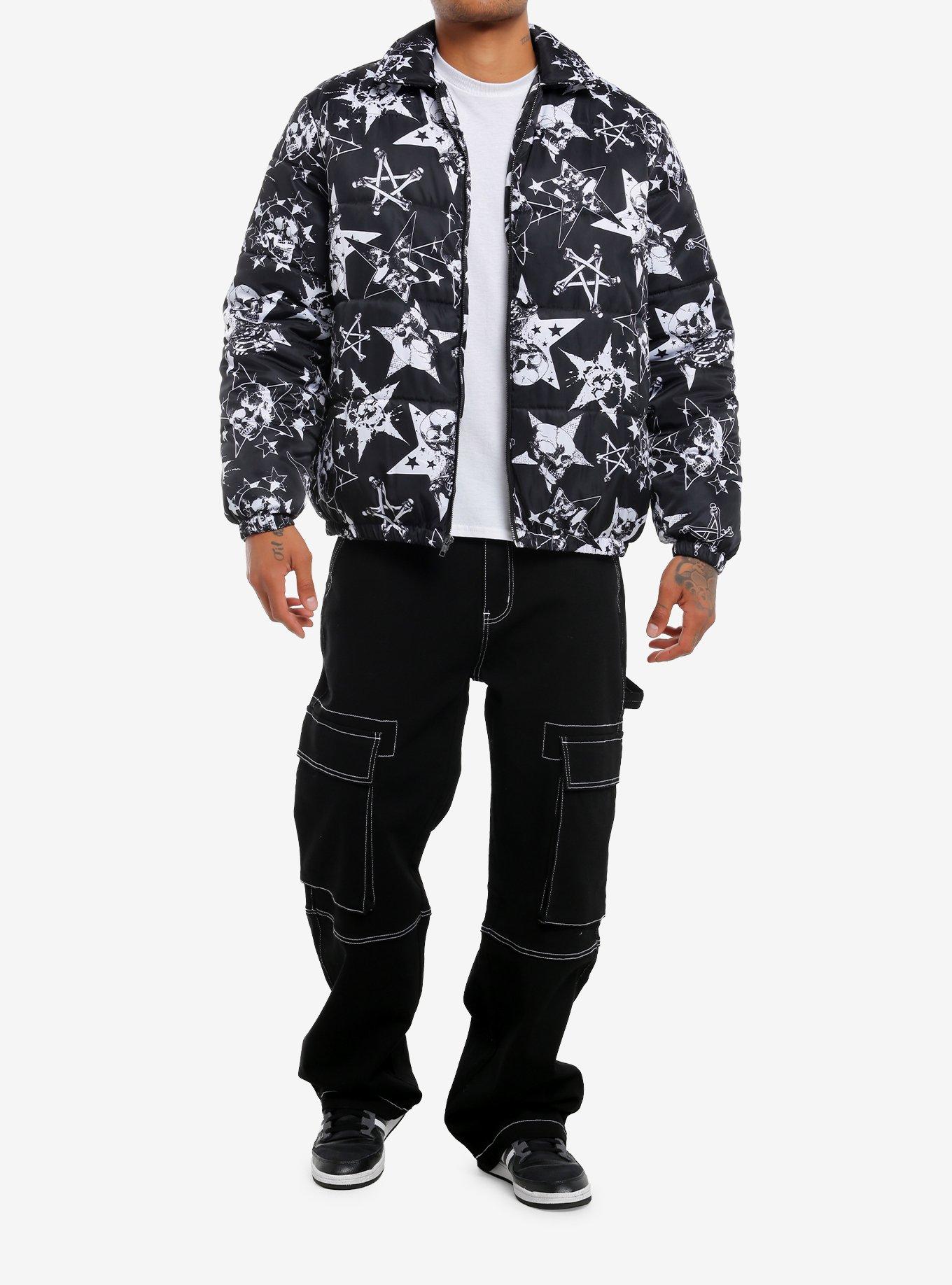 Social Collision Skulls Stars & Bones Puffer Jacket, , hi-res