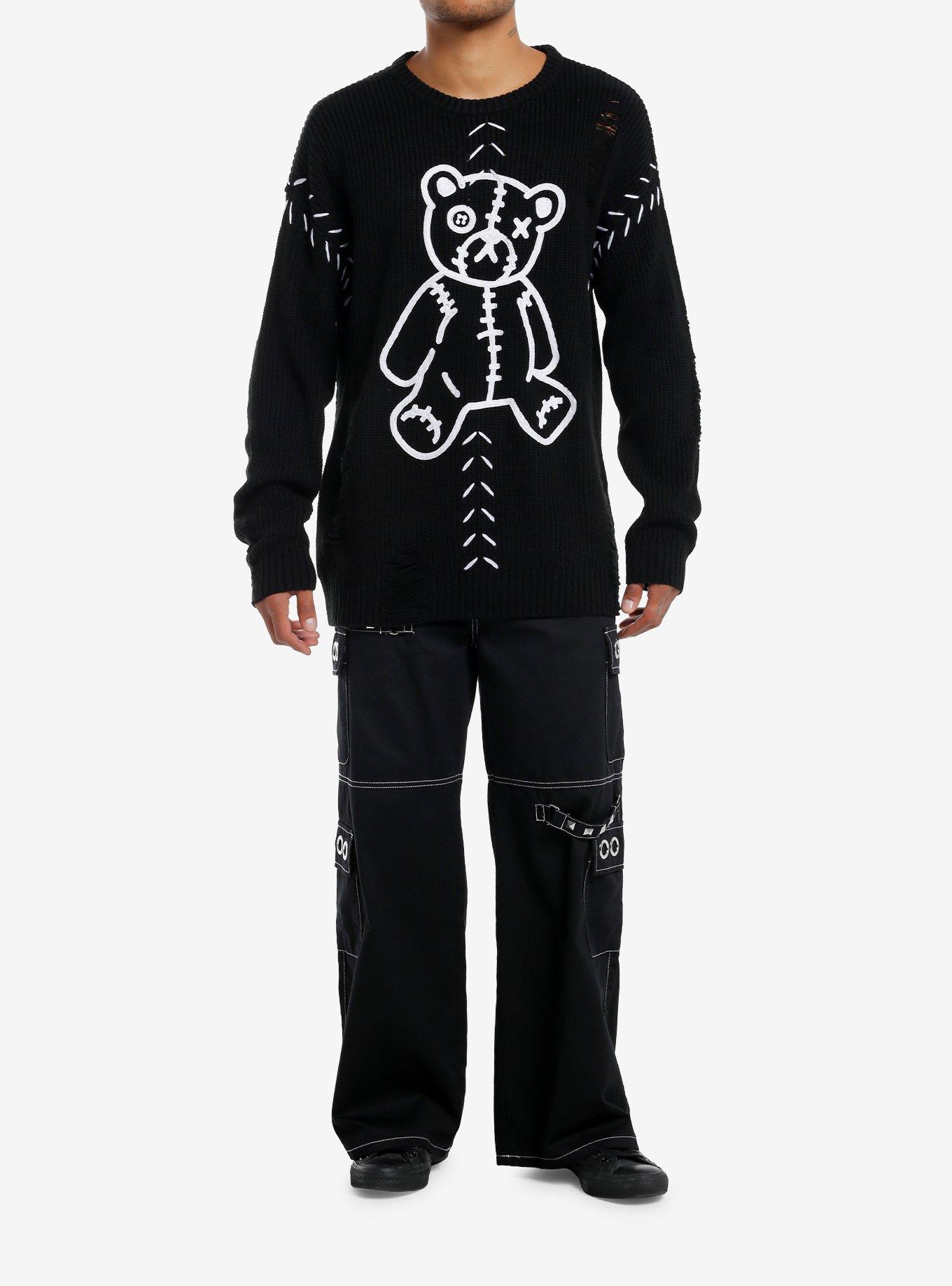 Teddy Bear Stitch Destructed Sweater, , alternate