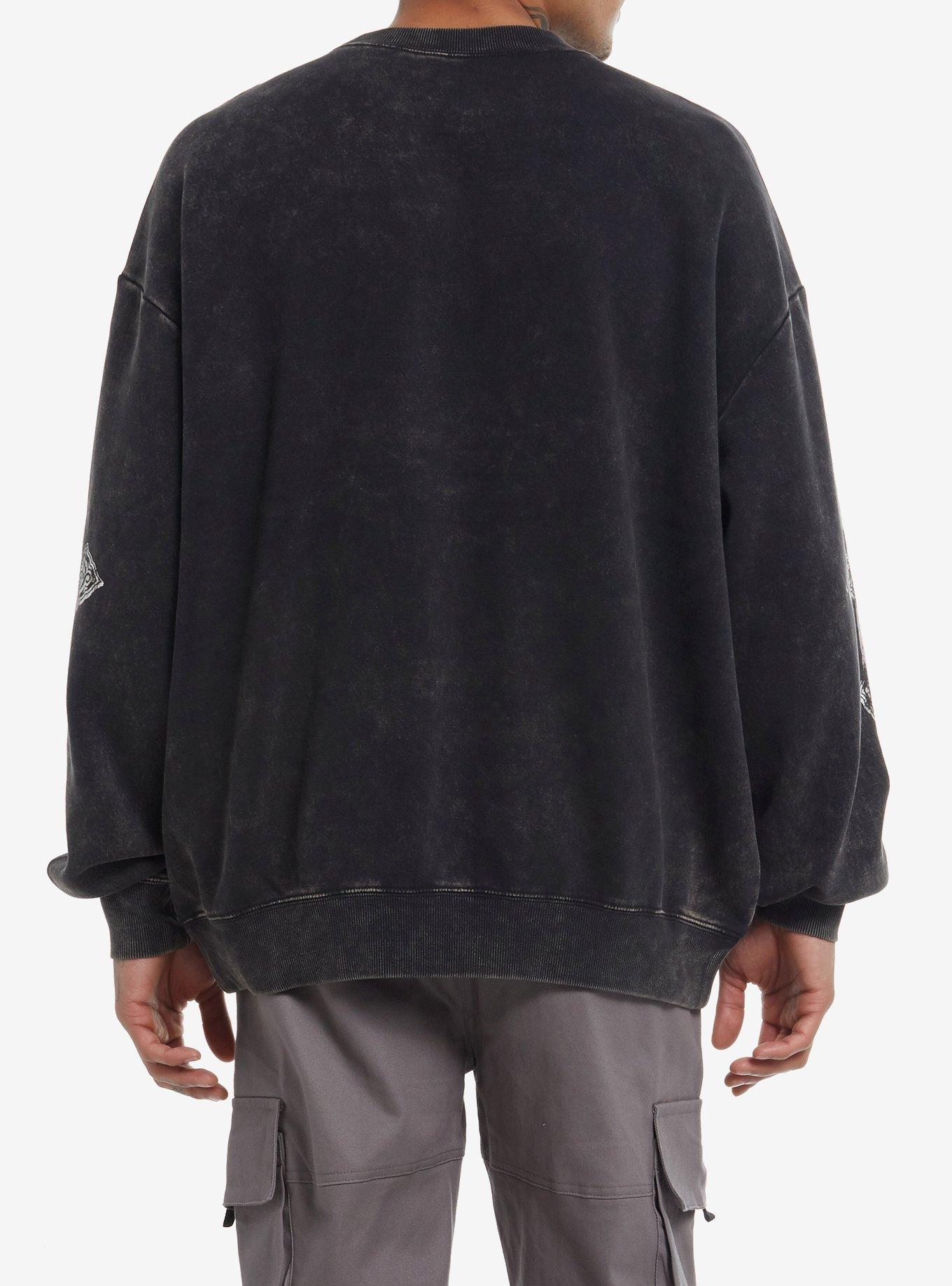 Memento Mori Skulls Oversized Sweatshirt, GREY, alternate