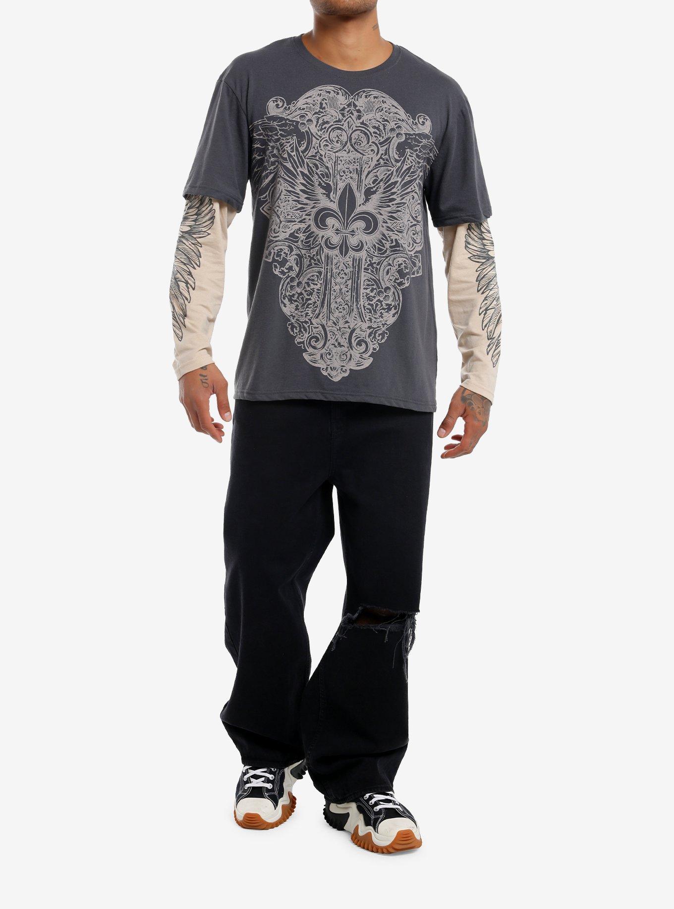 Winged Fleur-De-Lis Twofer Long-Sleeve T-Shirt, , hi-res