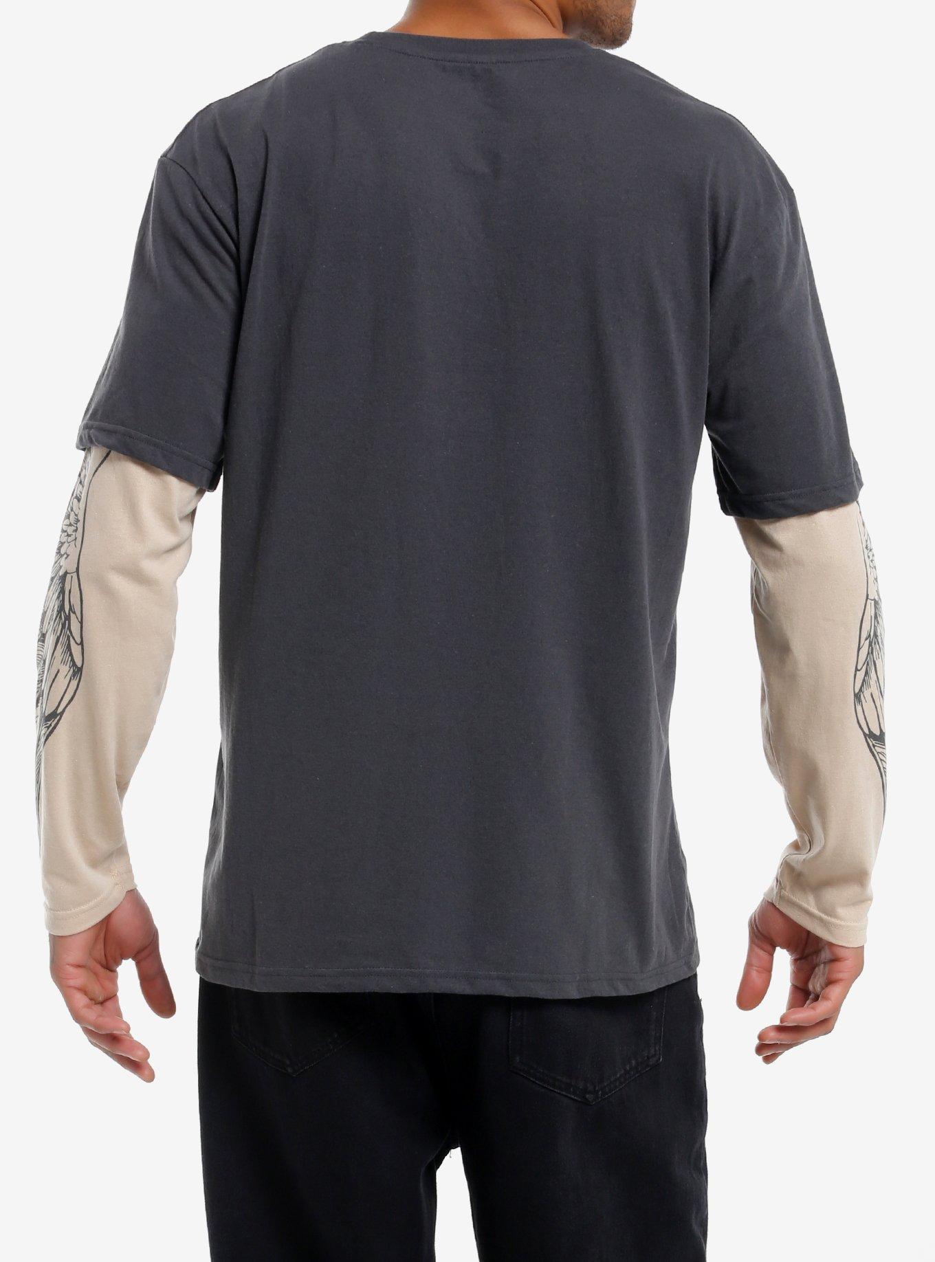 Winged Fleur-De-Lis Twofer Long-Sleeve T-Shirt, BEIGE, alternate