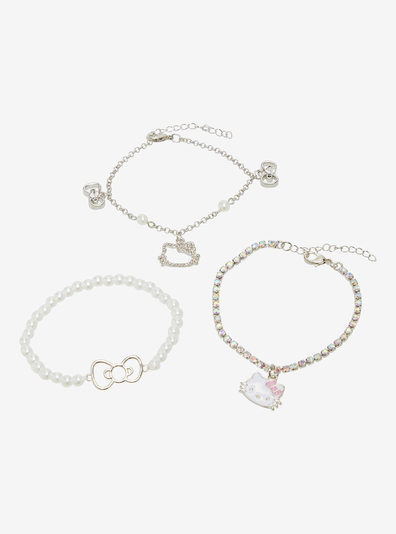 Hello Kitty Pearl Bling Bracelet Set, , alternate