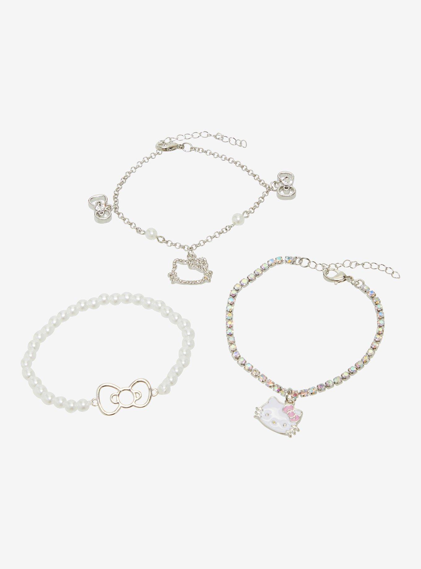 Hello Kitty Pearl Bling Bracelet Set, , hi-res