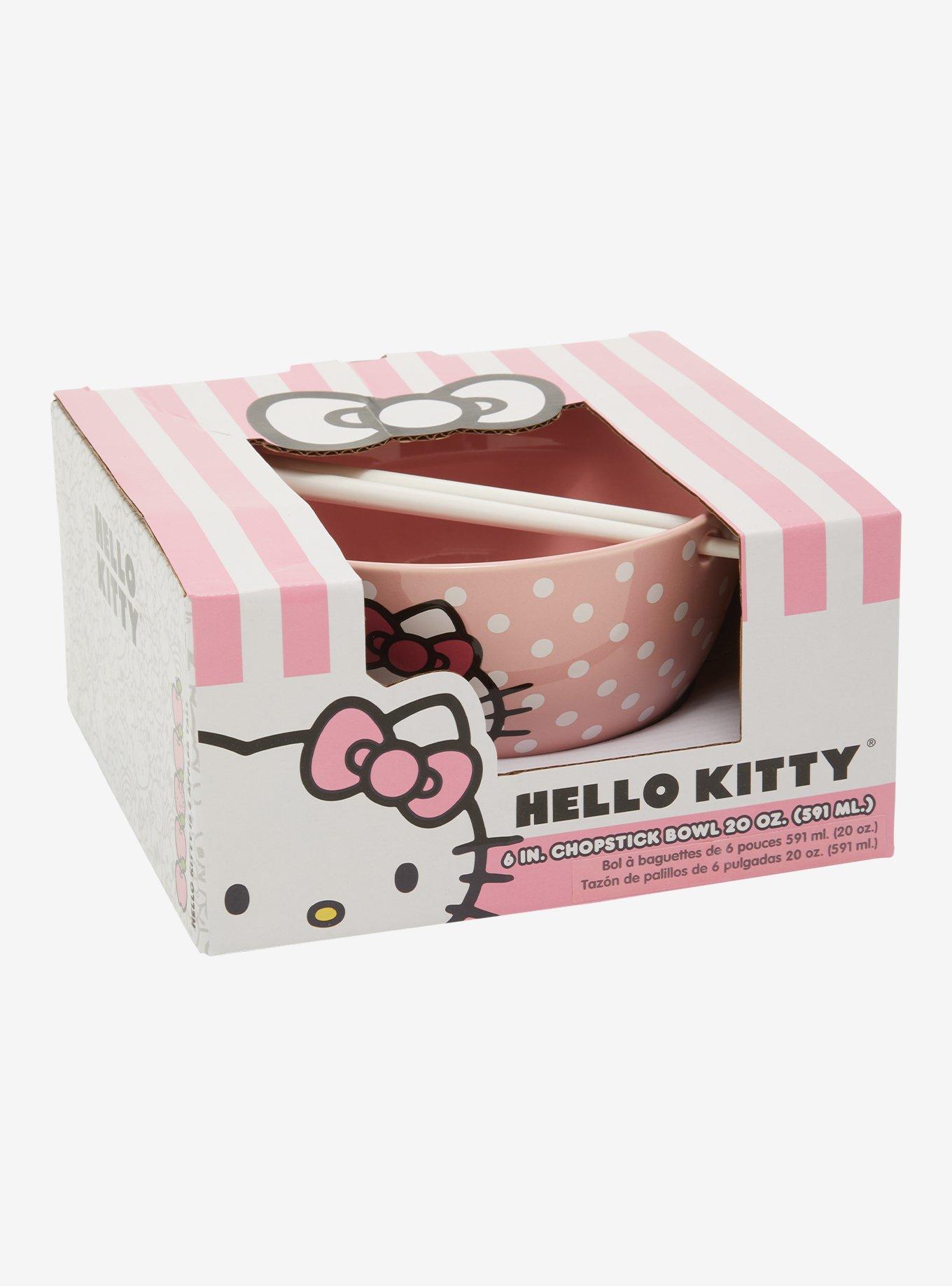 Sanrio Hello Kitty Polka Dot Ramen Bowl & Chopsticks, , alternate