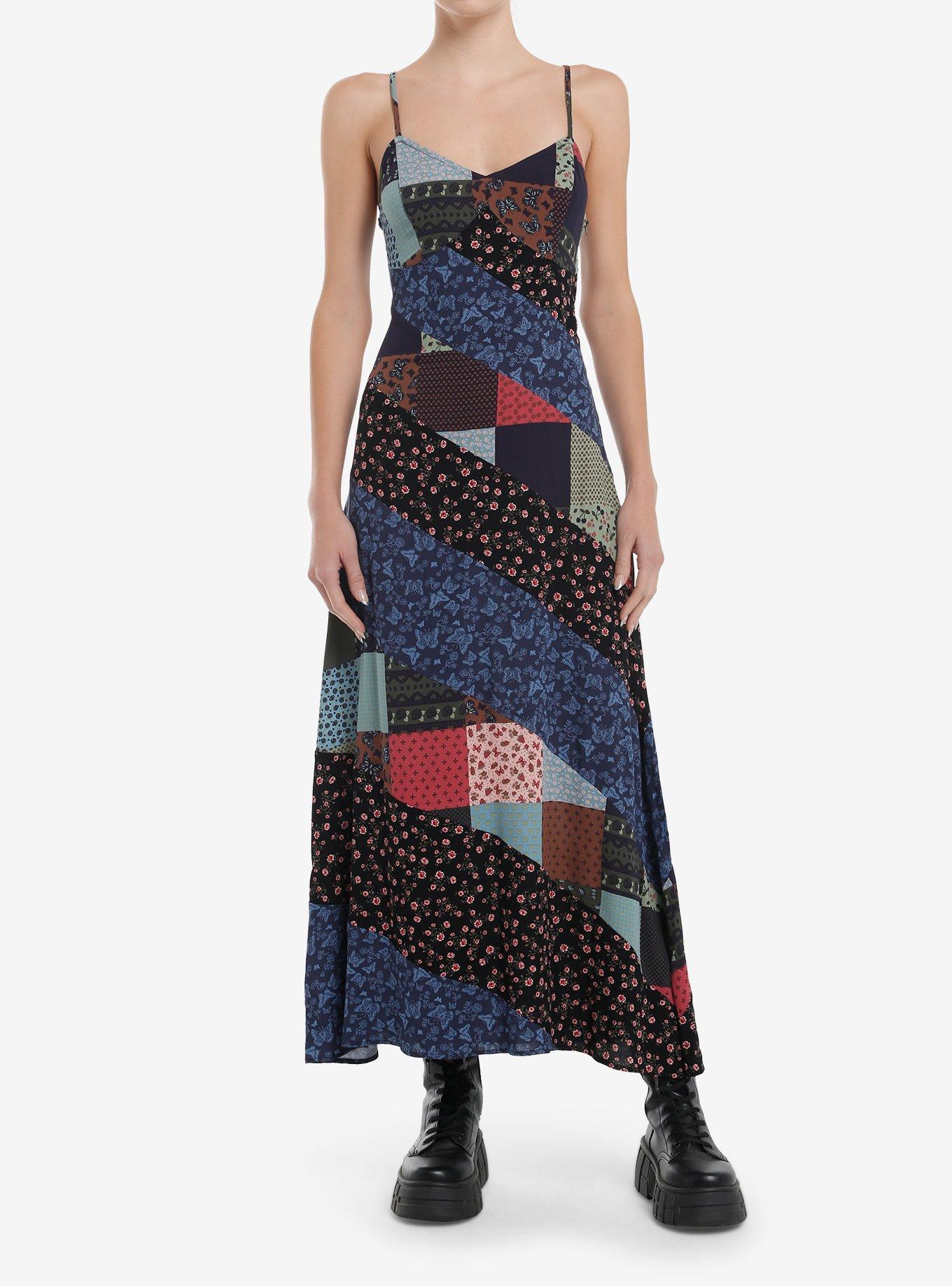 Thorn & Fable Patchwork Stripe Maxi Dress, , hi-res