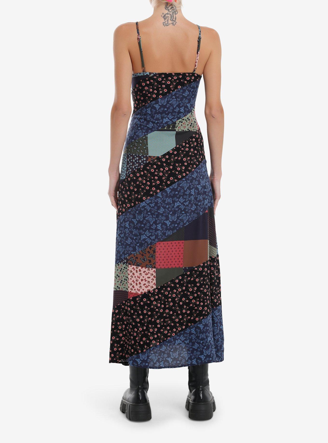 Thorn & Fable Patchwork Stripe Maxi Dress, PINK, alternate