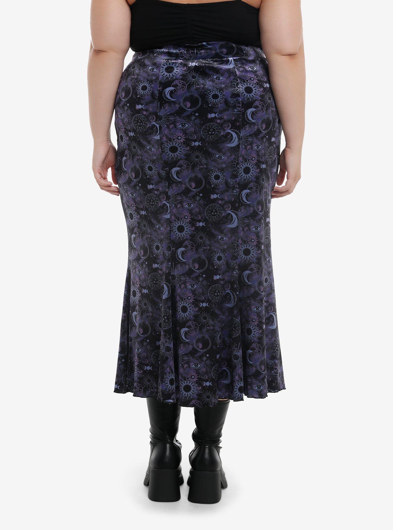 Cosmic Aura Celestial Velvet Mermaid Skirt Plus Size, , hi-res