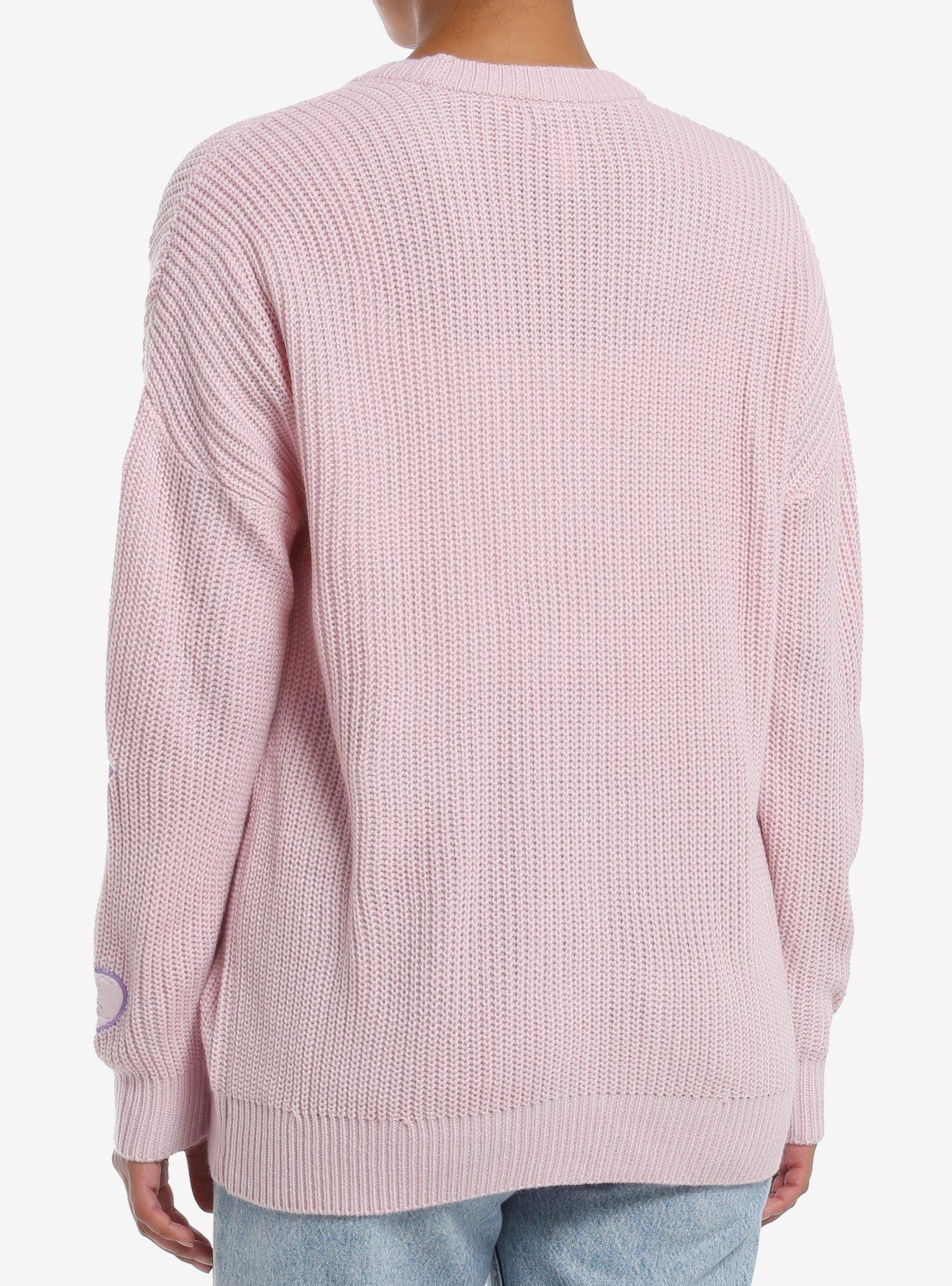 Sweet Society Rainbow Hearts & Star Patch Pastel Pink Girls Cardigan, MULTI, alternate