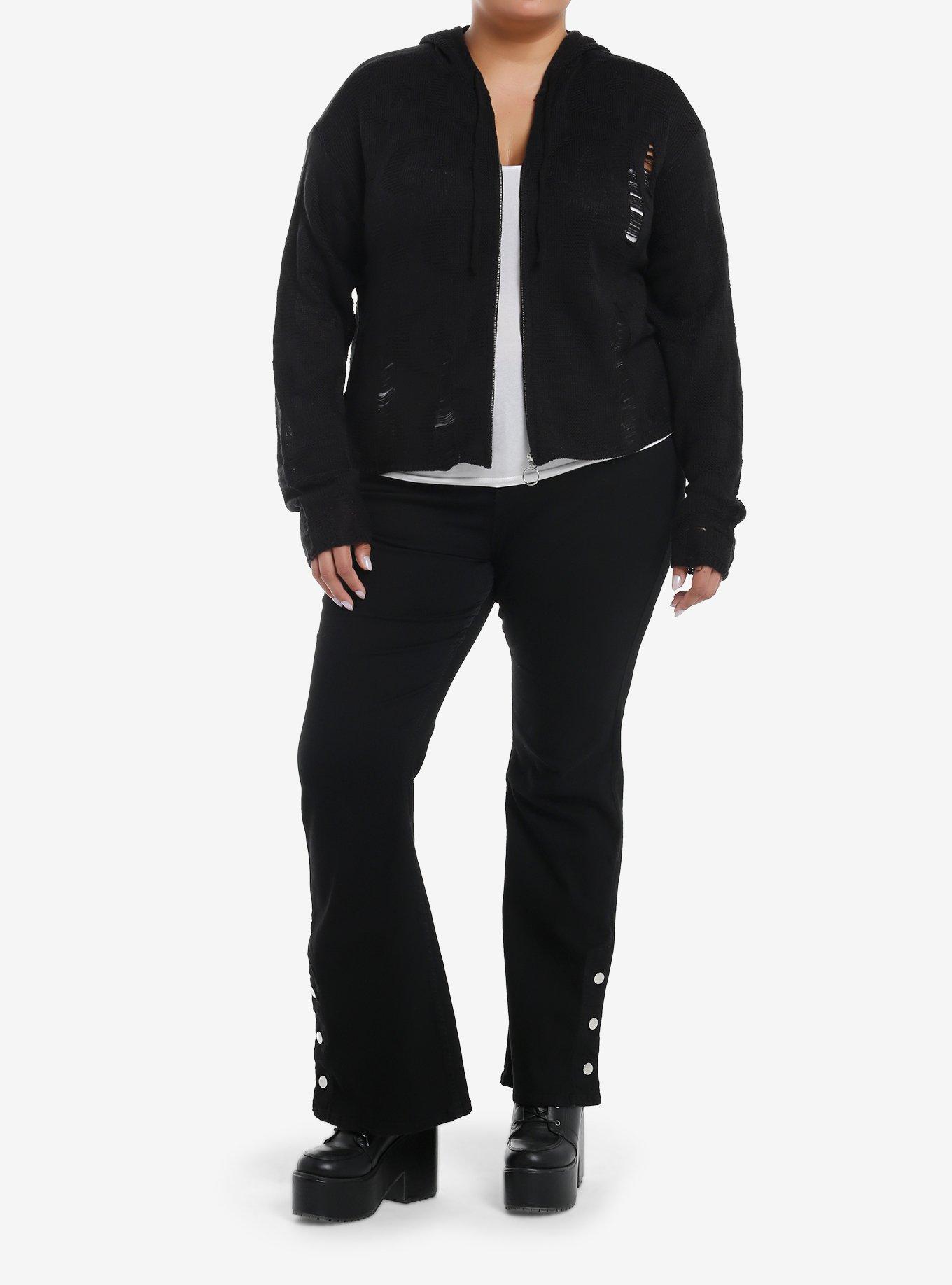 Cosmic Aura Star & Moon Destructed Girls Hoodie Plus Size, , hi-res